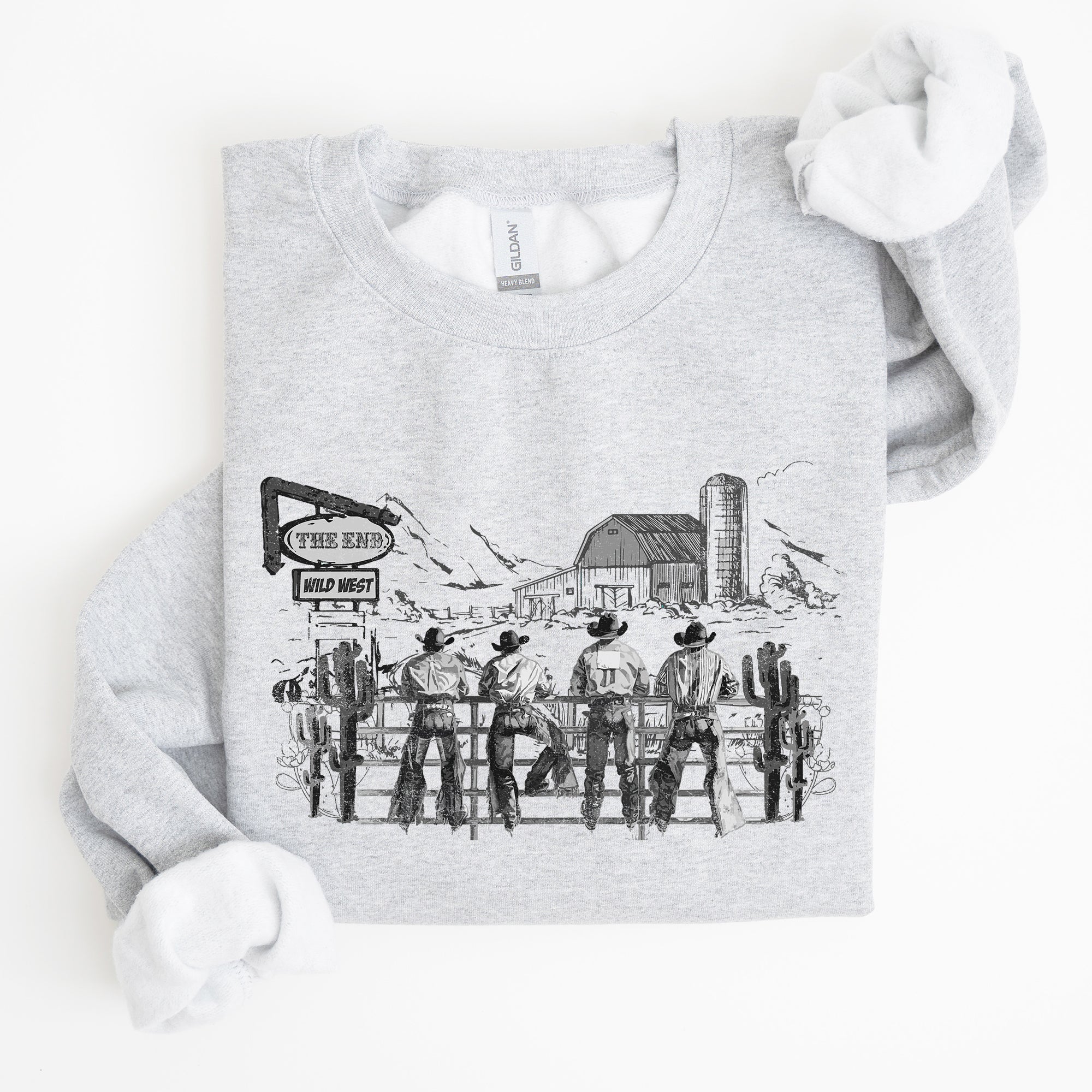 Cowboys Ranch Cowgirls Western Country Lifestyle Scene Artwork Graphic Sweatshirt