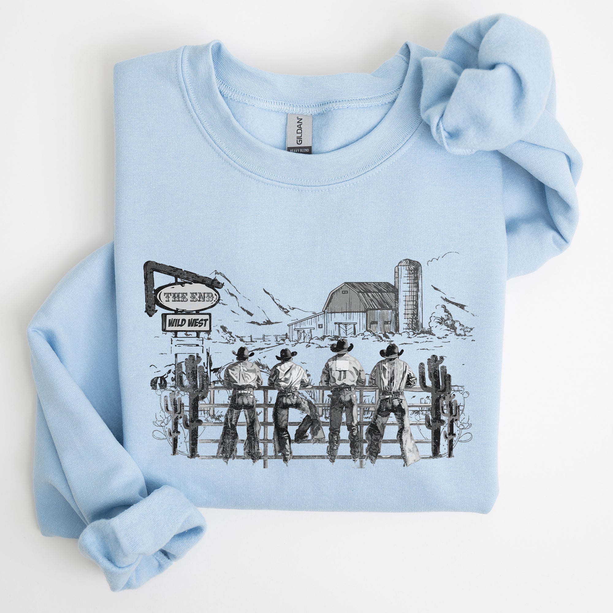 Cowboys Ranch Cowgirls Western Country Lifestyle Scene Artwork Graphic Sweatshirt