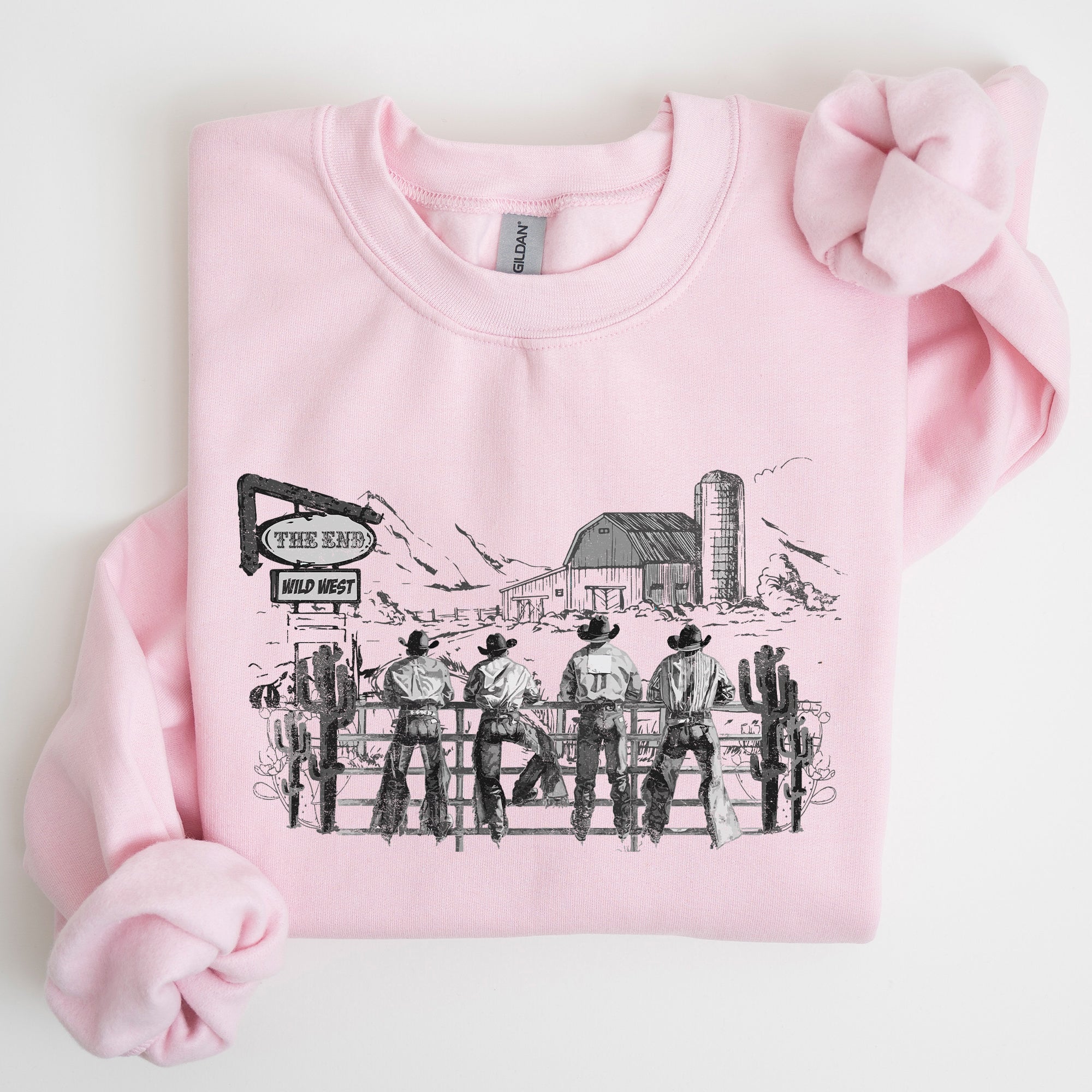 Cowboys Ranch Cowgirls Western Country Lifestyle Scene Artwork Graphic Sweatshirt
