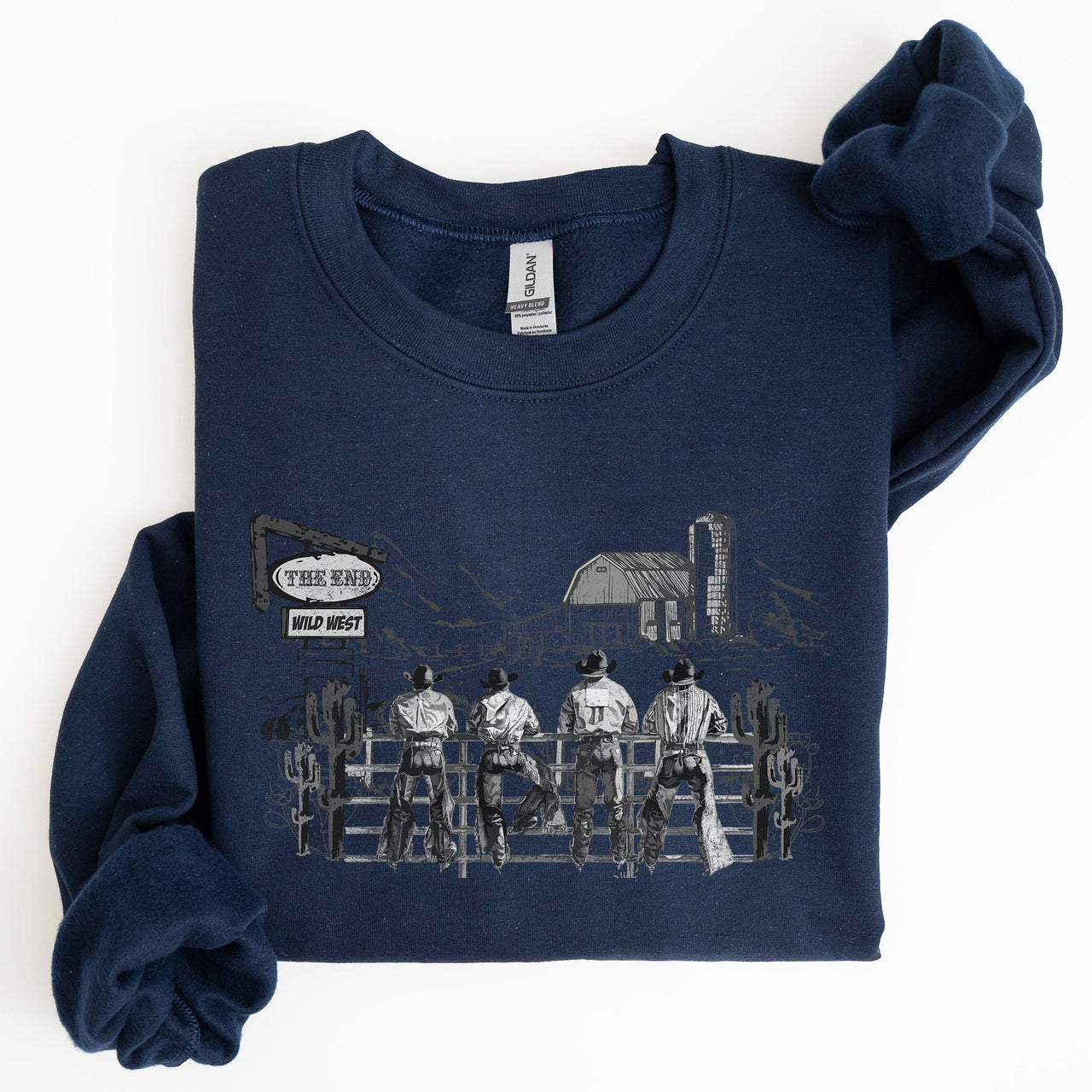 Cowboys Ranch Cowgirls Western Country Lifestyle Scene Artwork Graphic Sweatshirt