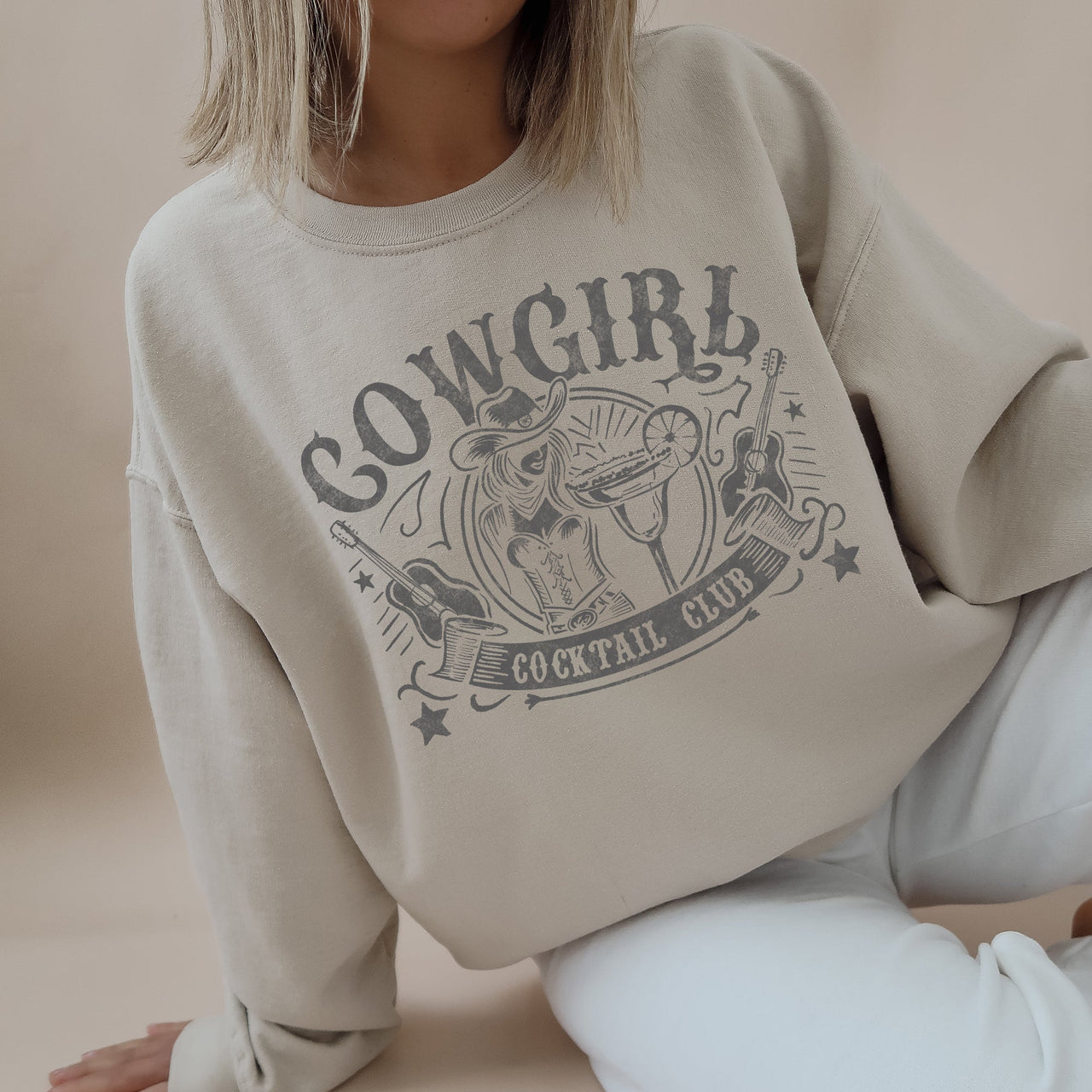 Cowgirl Cocktail Club Western Country Premium Soft Cotton-Poly Blend Cozy Sweatshirt