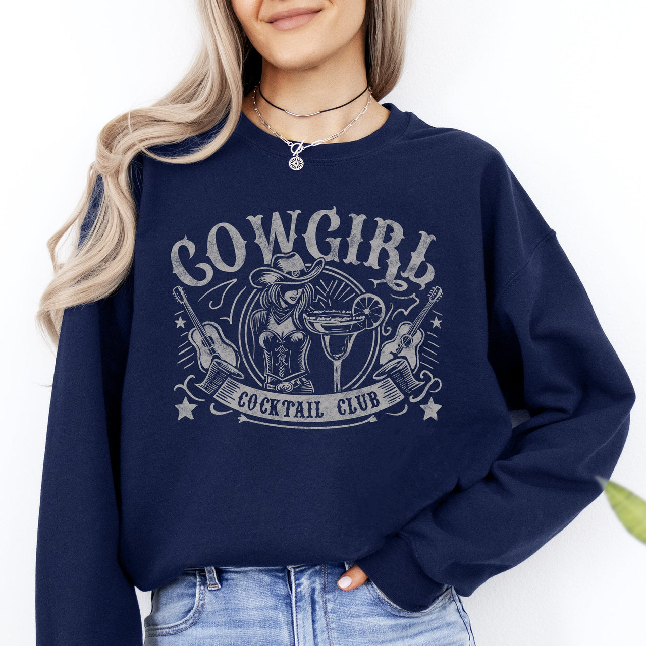 Cowgirl Cocktail Club Western Country Premium Soft Cotton-Poly Blend Cozy Sweatshirt