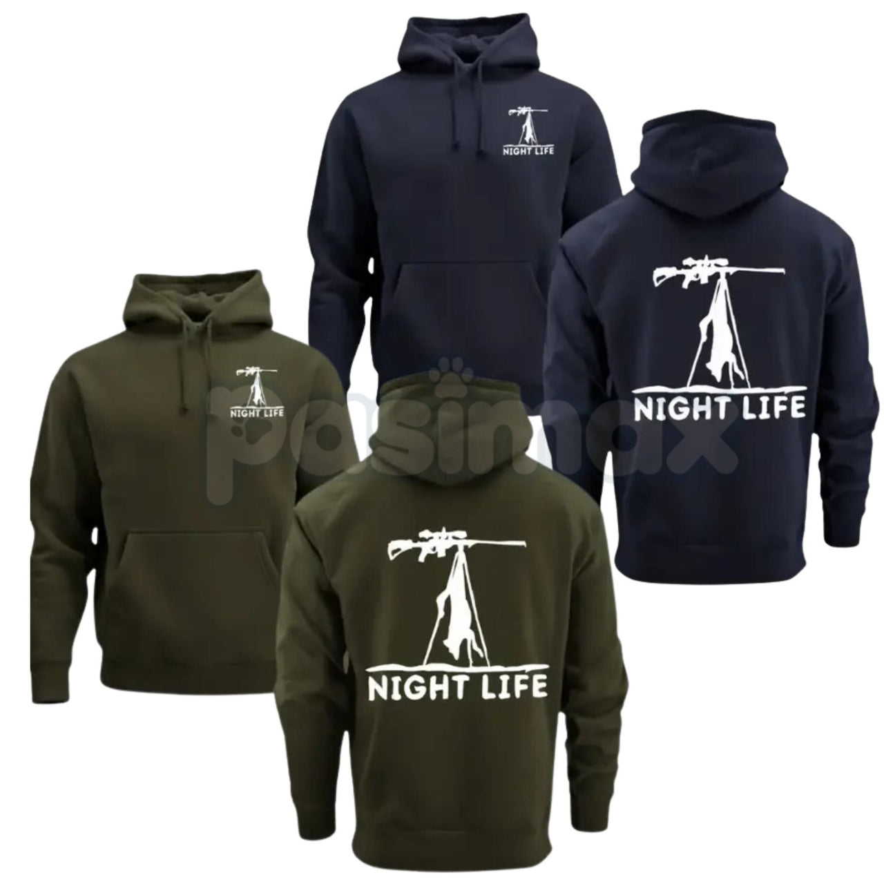 Coyote Night Life Hunting Hoodie – Predator Hunter Graphic Pullover, Night Vision & Thermal Hunting Gear, Men’s Rugged Outdoor Streetwear