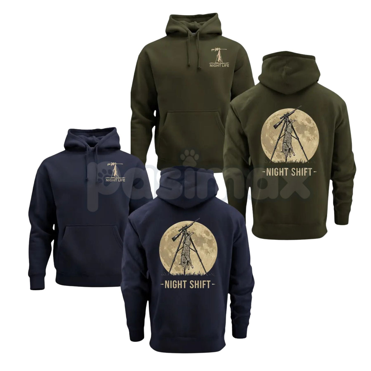 Coyote Night Life Hunting Hoodie – Thermal Predator Hunter Gear, Rugged Men’s Pullover, Gift for Coyote & Varmint Hunters