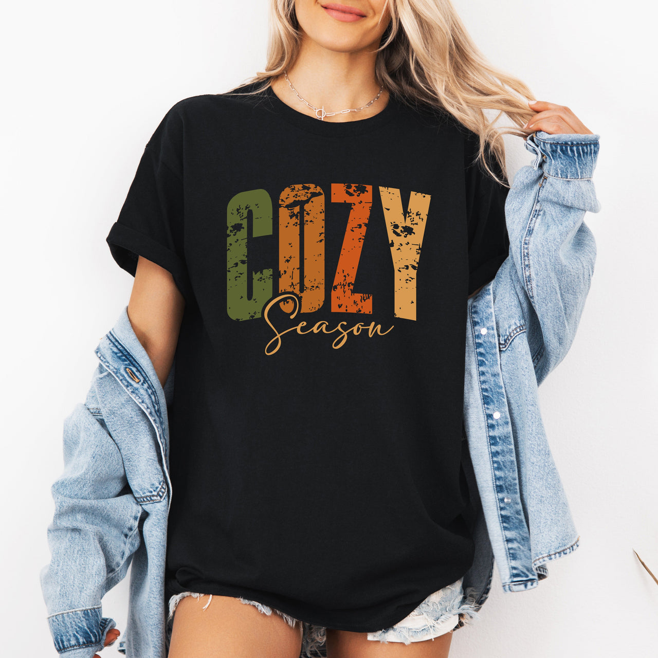 Cozy Season Fall Vibes Retro Varsity Autumn Pumpkin Limited Edition Collection Graphic Tee
