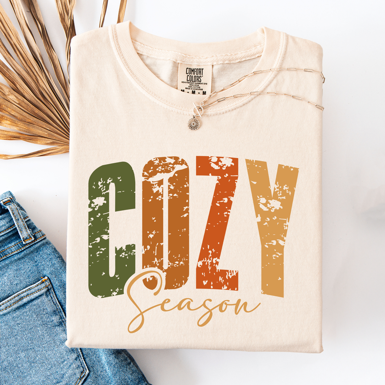 Cozy Season Fall Vibes Retro Varsity Autumn Pumpkin Comfort Colors Tee
