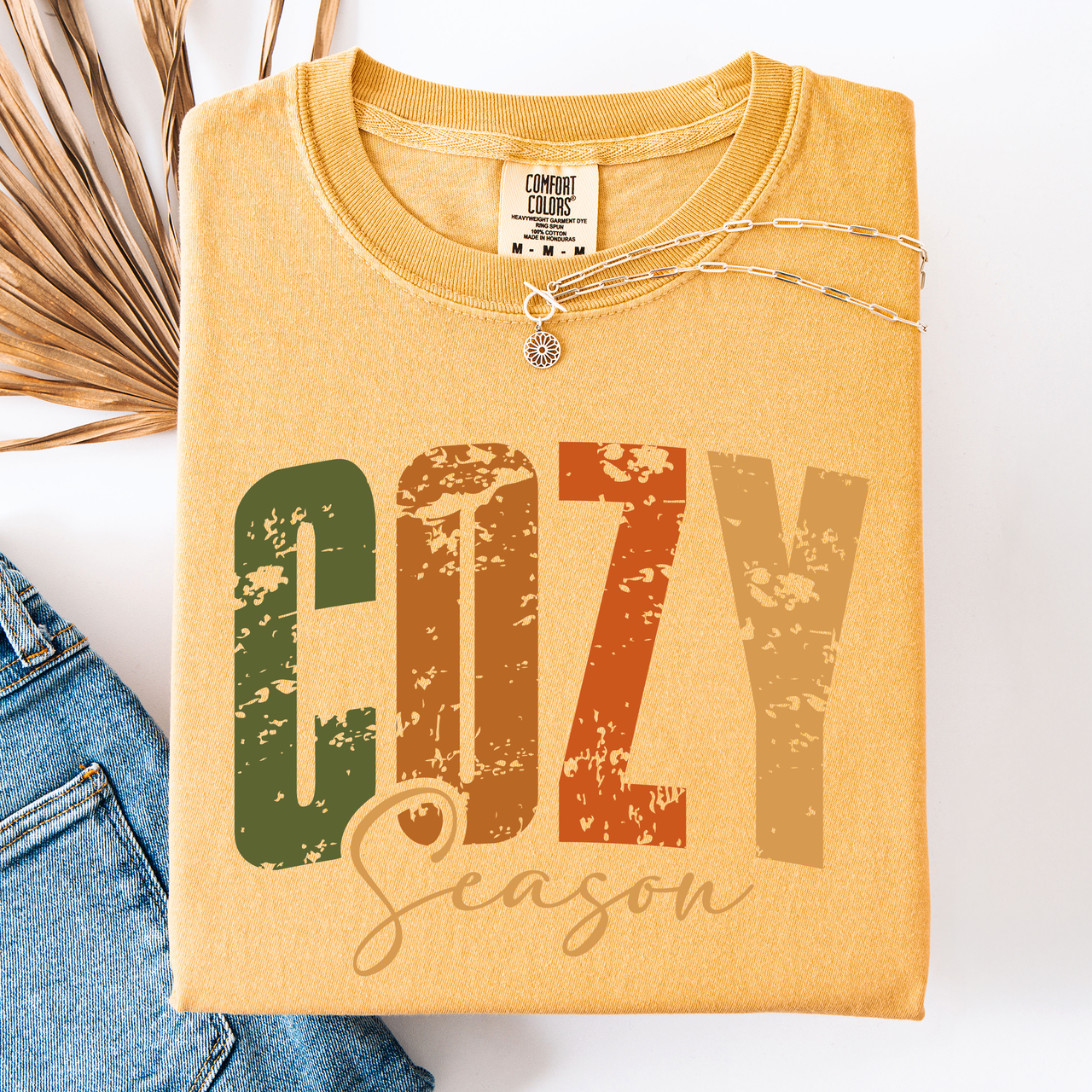 Cozy Season Fall Vibes Retro Varsity Autumn Pumpkin Comfort Colors Tee