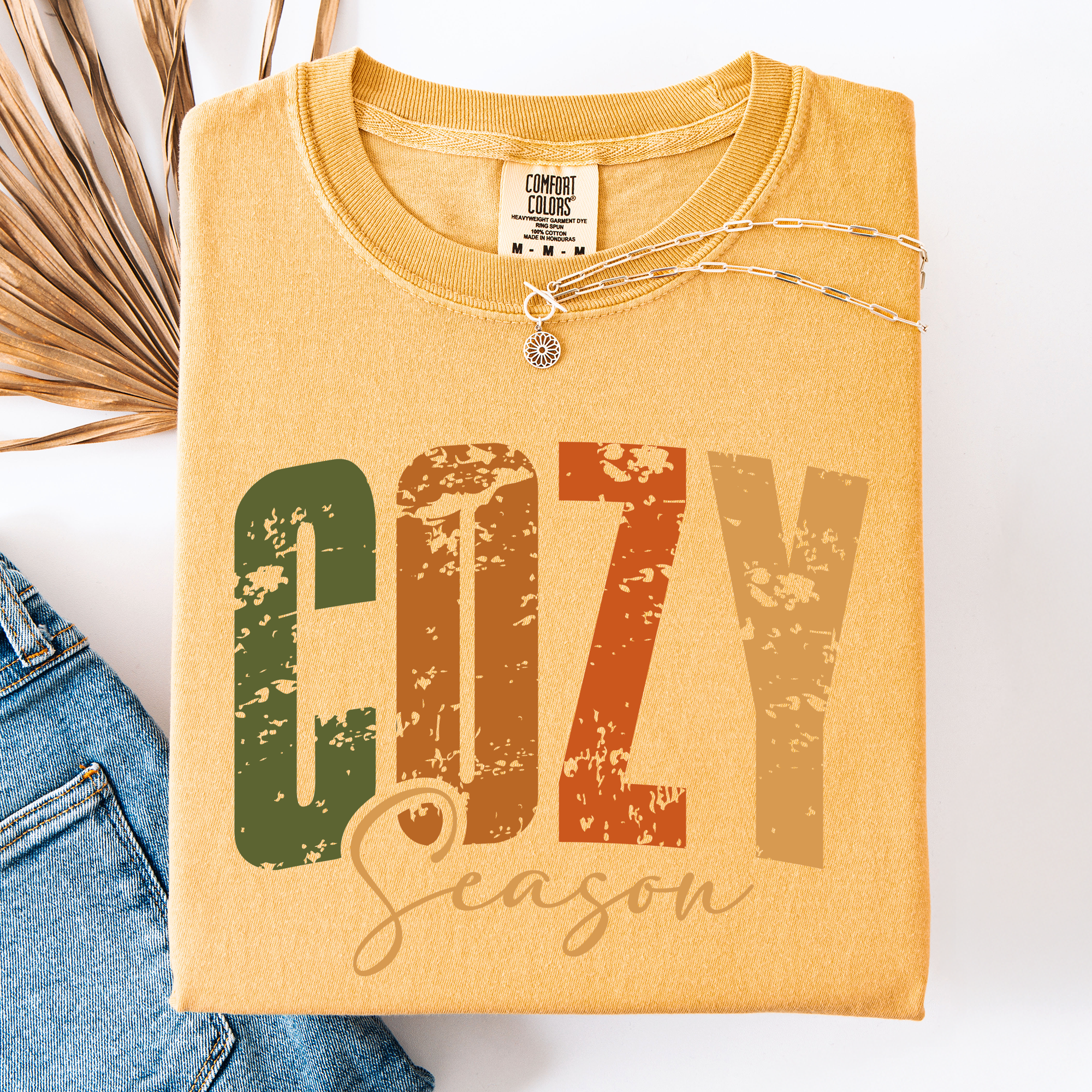 Cozy Season Fall Vibes Retro Varsity Autumn Pumpkin Comfort Colors Tee