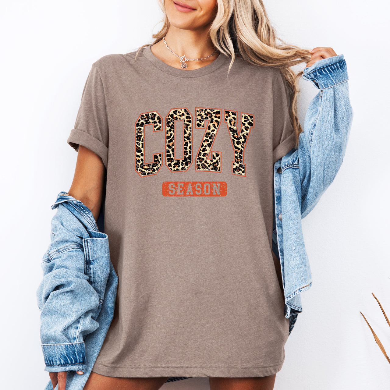 Cozy Season Leopard Print Halloween Autumn Fall Cozy Wardrobe Must Have Graphic Tee