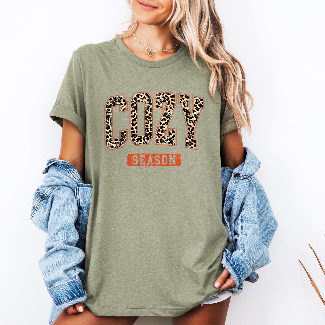 Cozy Season Leopard Print Halloween Autumn Fall Cozy Wardrobe Must Have Graphic Tee