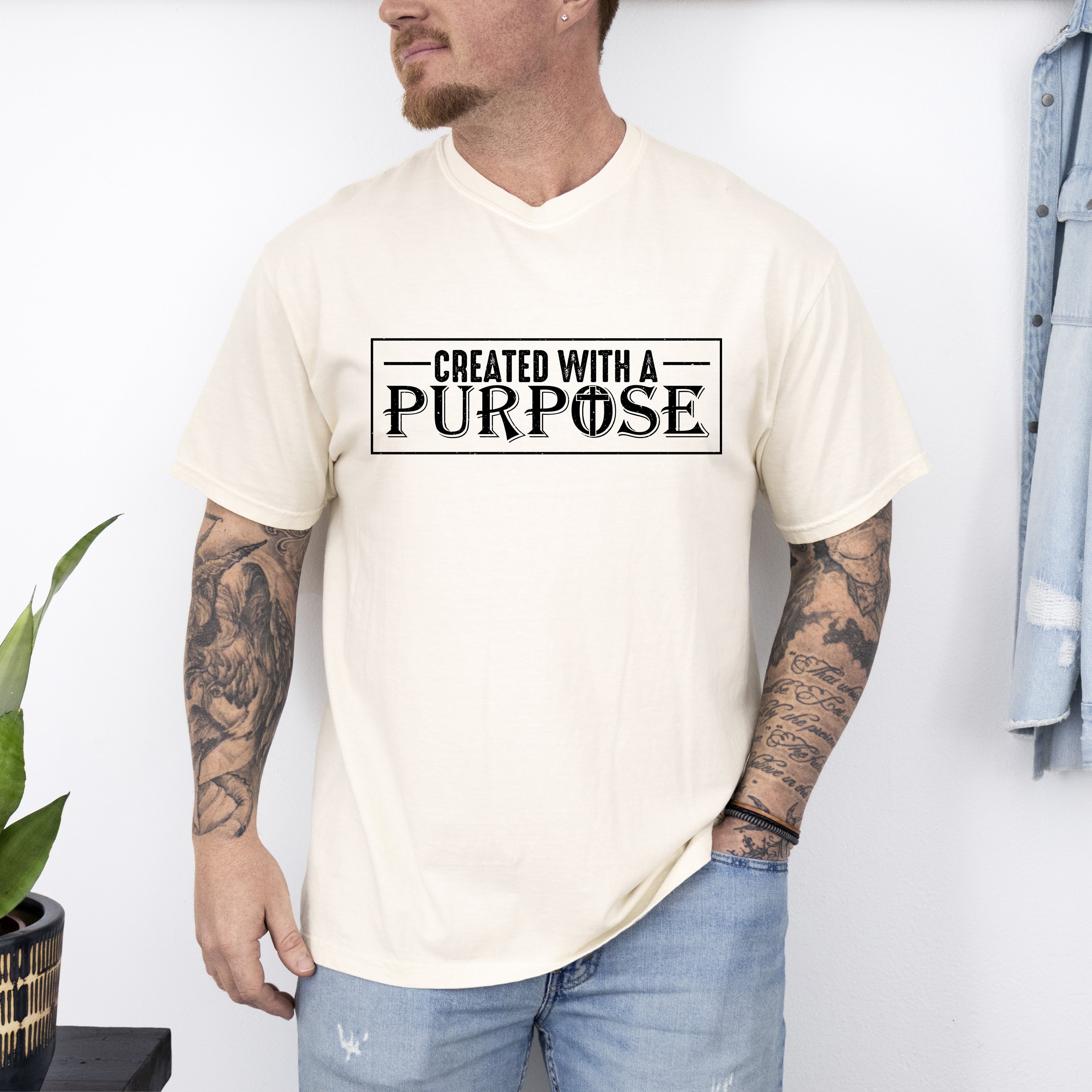 Created With A Purpose Faith Christian Jesus Gospel Religious T-Shirt Comfort Colors Tee