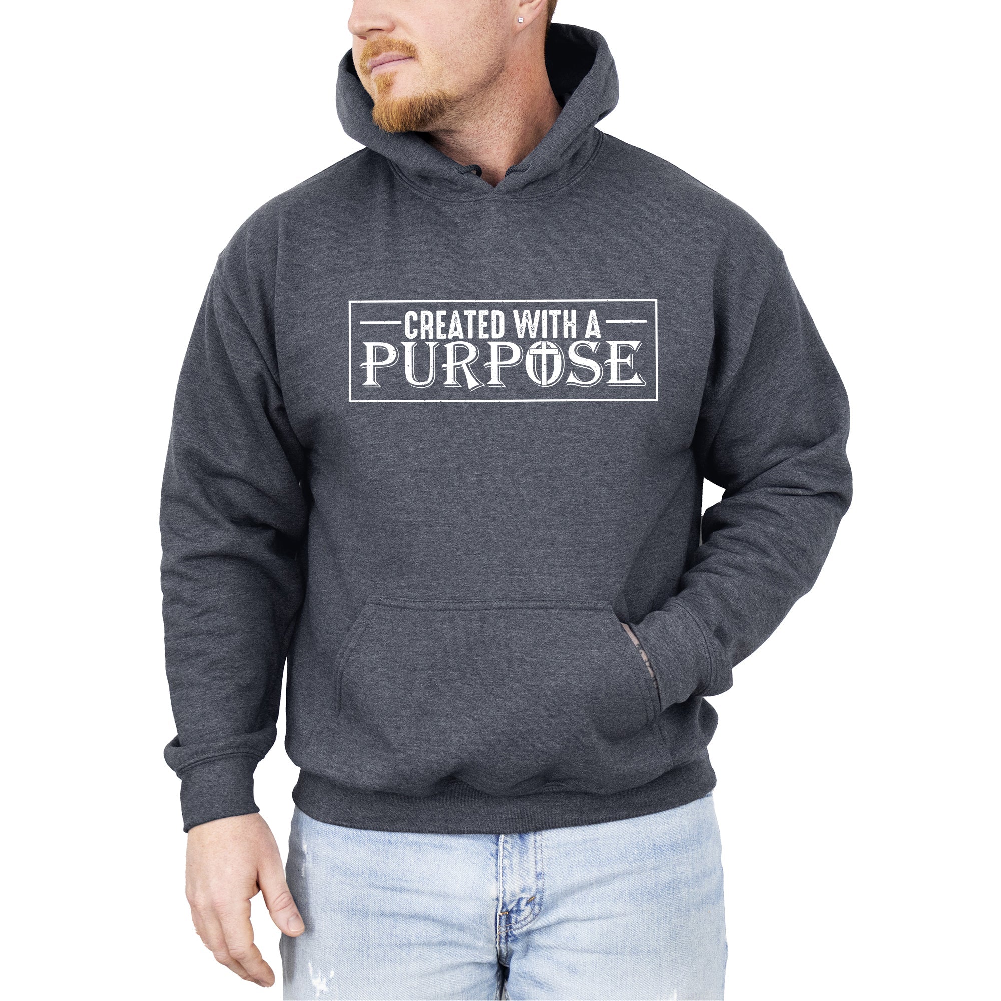 Created With A Purpose Faith Christian Jesus Gospel Religious Values Hooded Sweatshirt