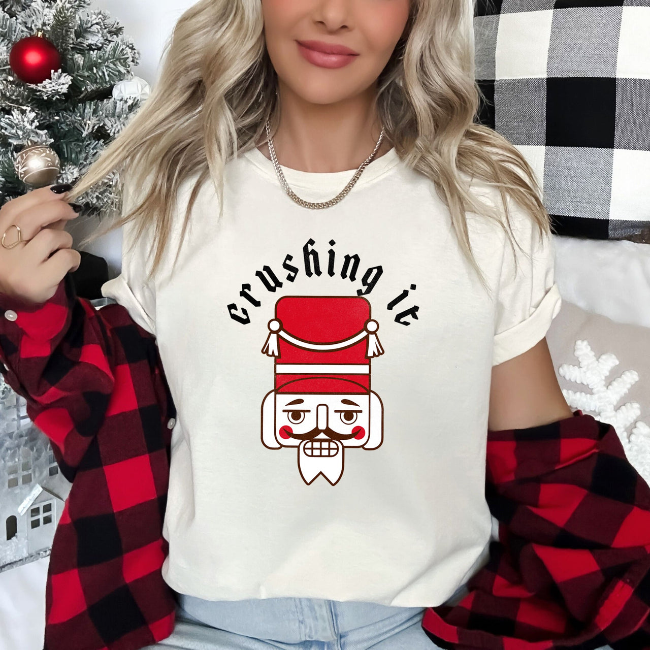 Crushing It Nutcracker Retro Christmas Limited Edition Holiday Collection Graphic Tee