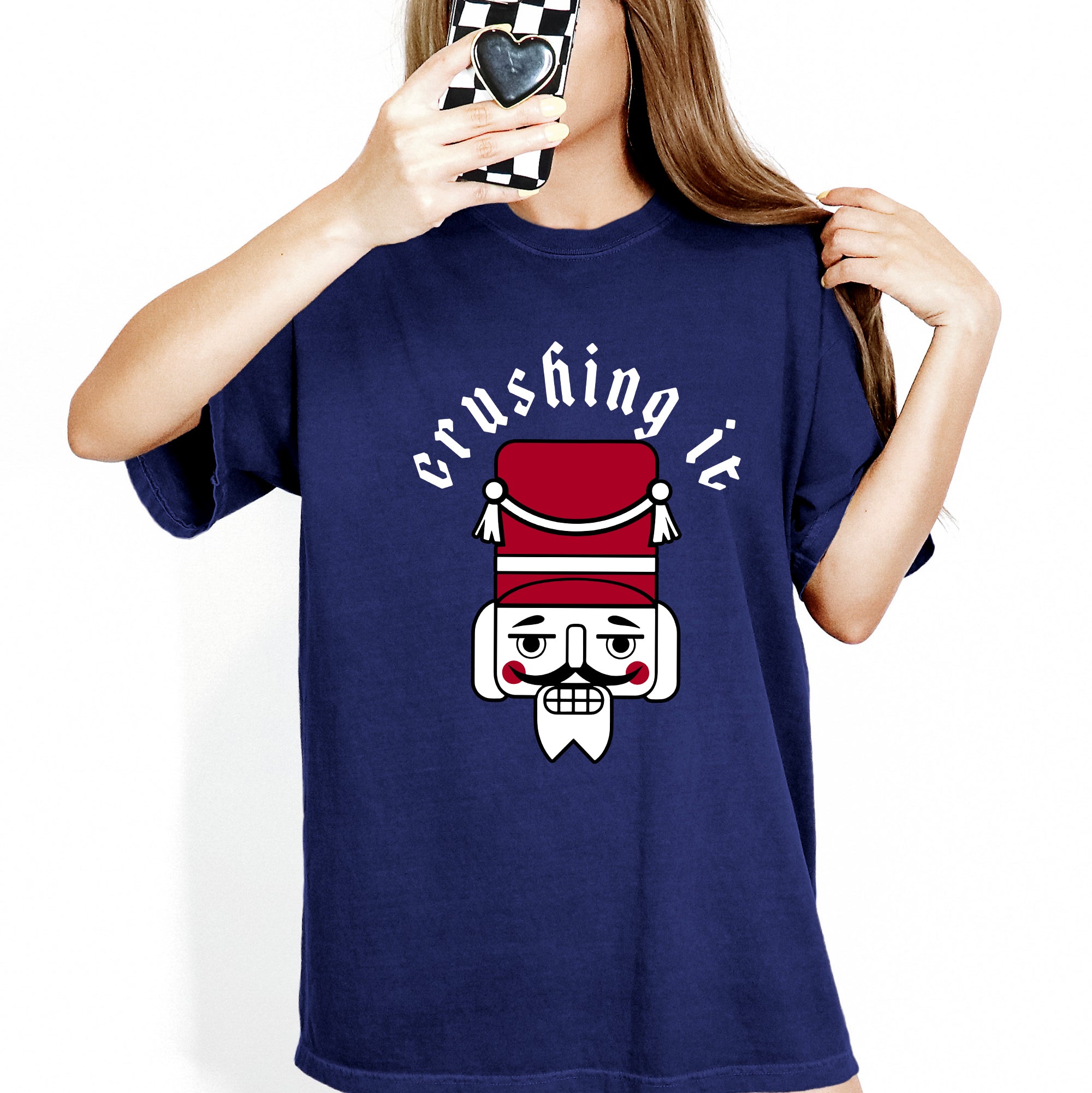 Crushing It Retro Nutcracker Christmas Ballet Winter Santa Xmas Comfort Colors Tee