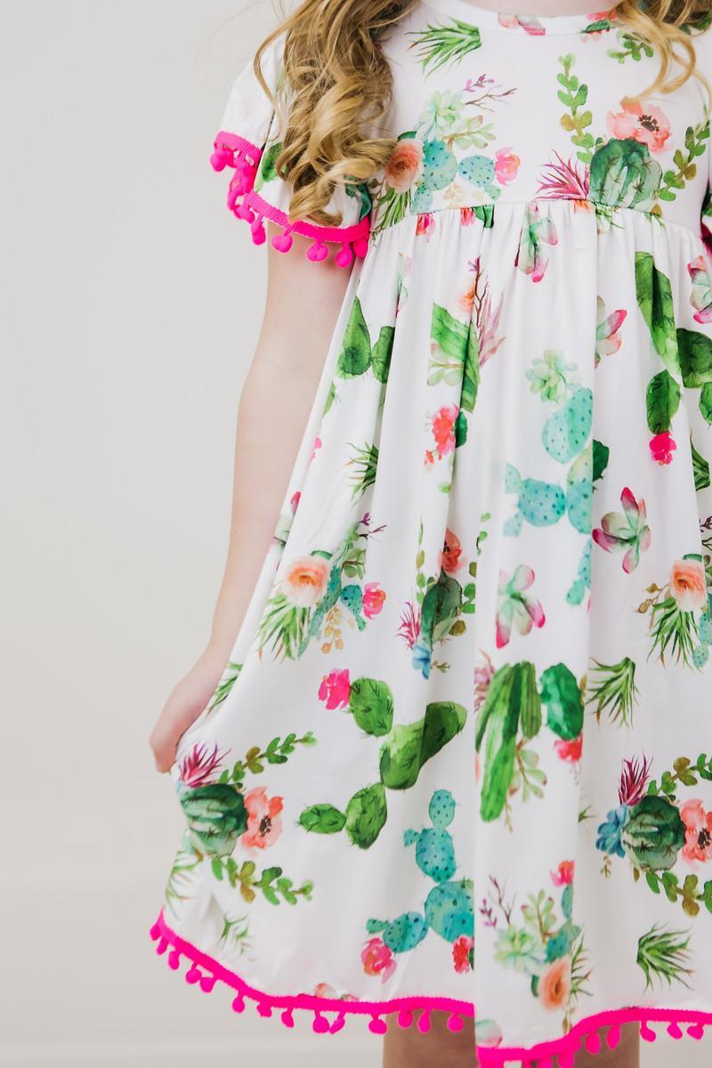 Cute Cactus Pom Pom Dress