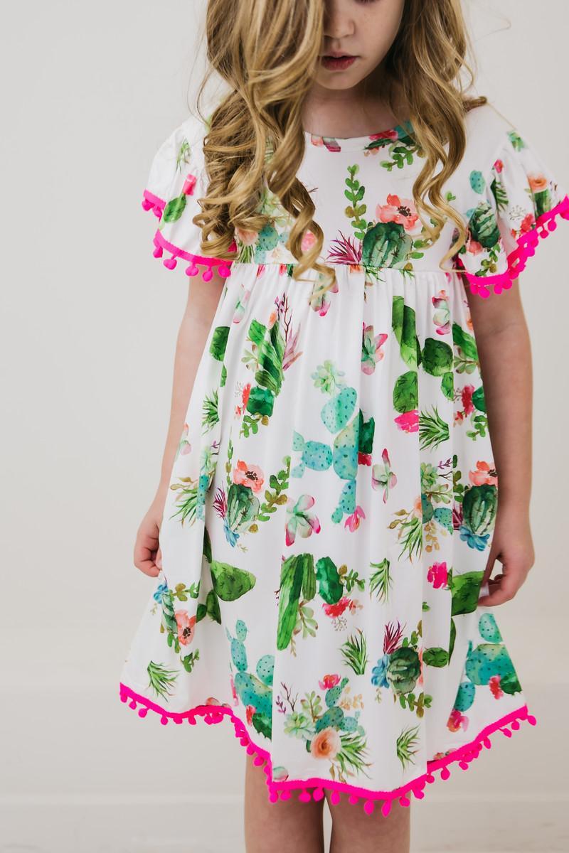 Cute Cactus Pom Pom Dress