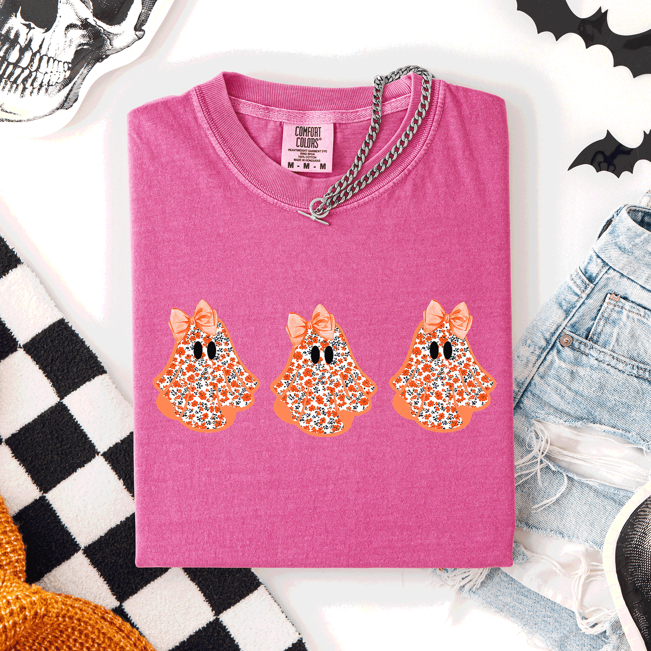 Cute Halloween Ghosts Pattern Coquette Night Parade Limited Edition Comfort Colors Tee