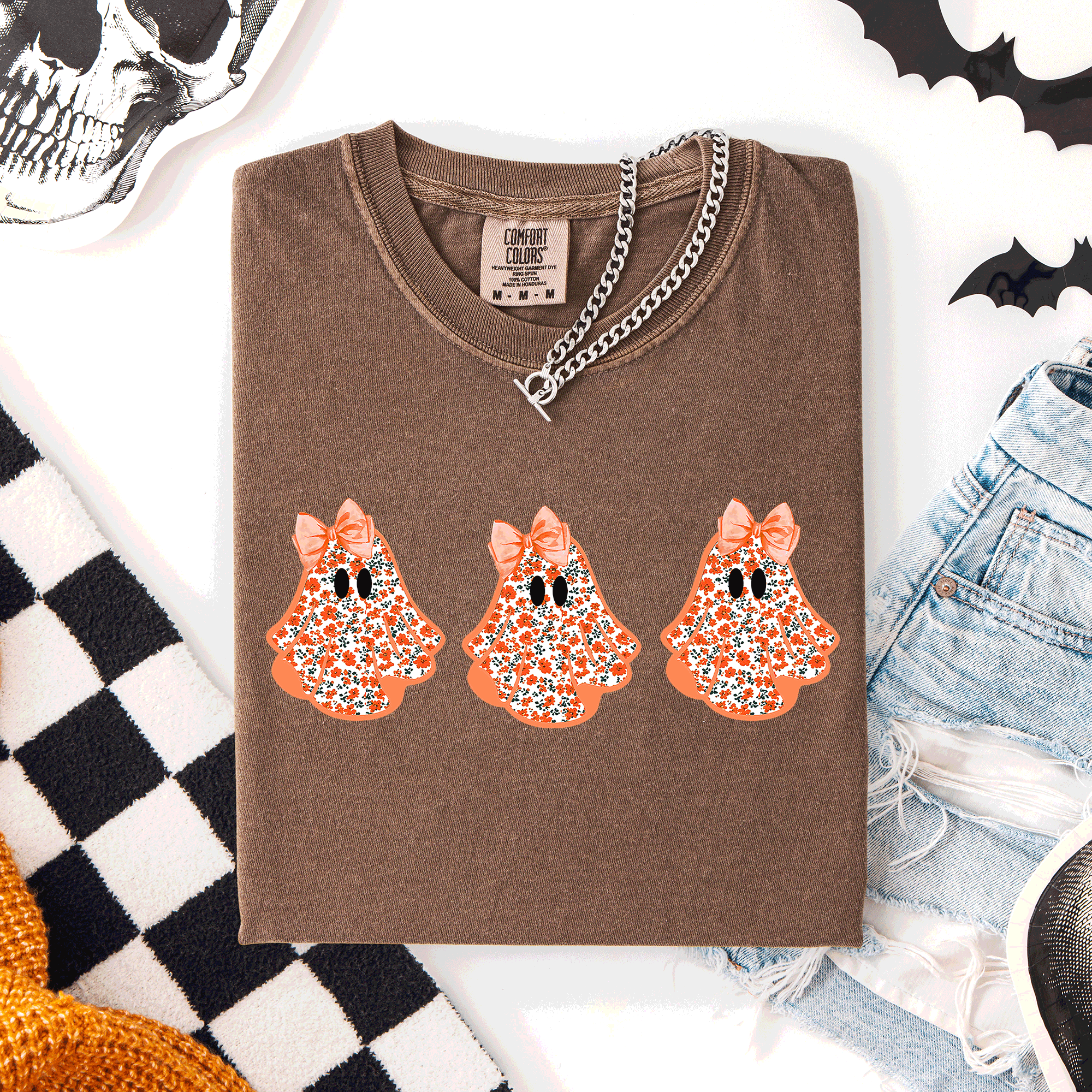 Cute Halloween Ghosts Pattern Coquette Night Parade Limited Edition Comfort Colors Tee