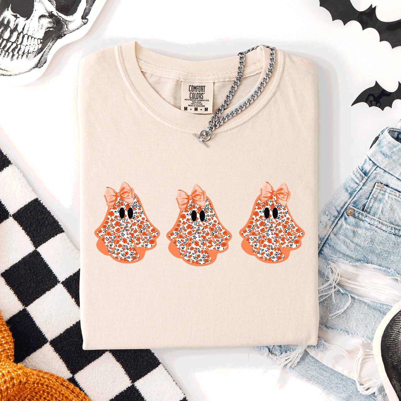 Cute Halloween Ghosts Pattern Coquette Night Parade Limited Edition Comfort Colors Tee