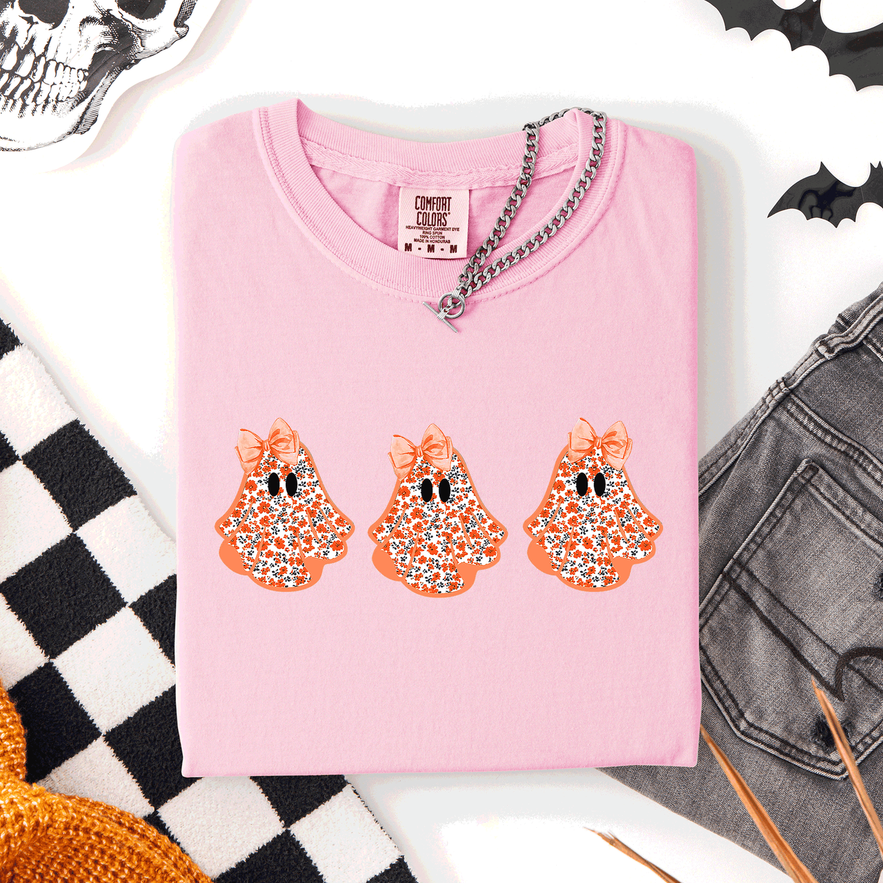 Cute Halloween Ghosts Pattern Coquette Night Parade Limited Edition Comfort Colors Tee