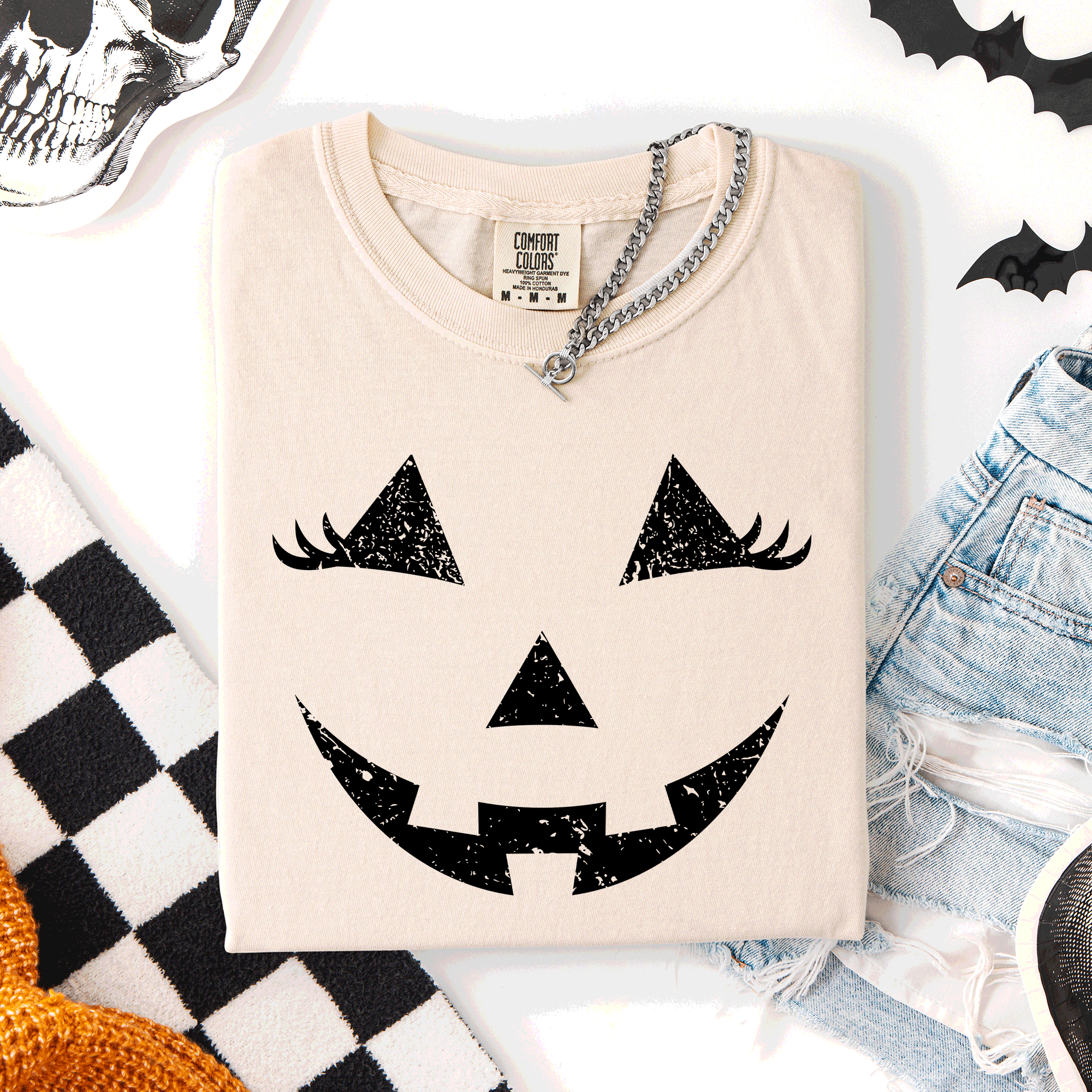 Jack O Lantern Halloween Cute Night Scene With A Playful Carved Pumpkin And Spooky Festive Vibes For Autumn Nights Comfort Colors Tee