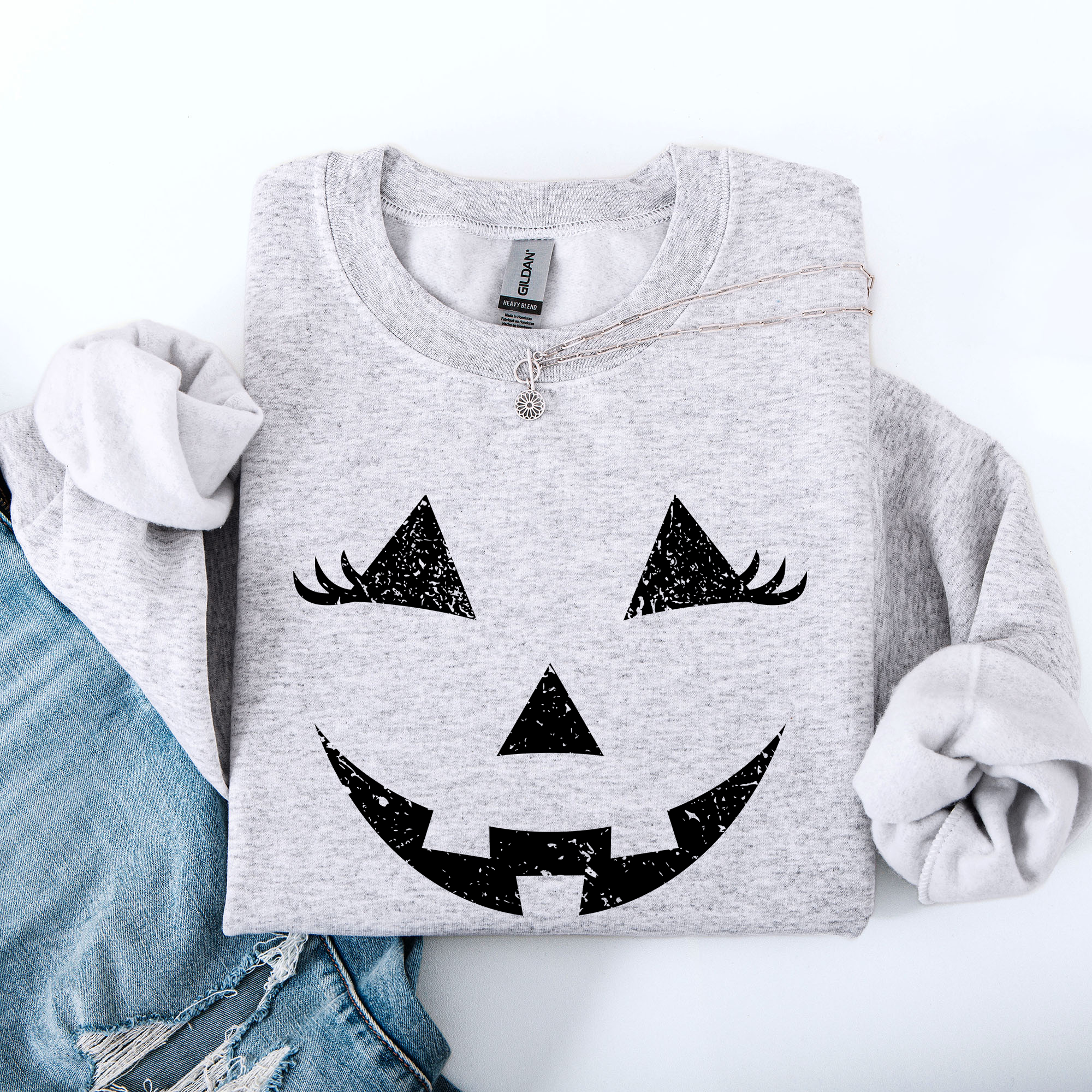 Cute Jack O Lantern Halloween Seasonal Limited Edition Cozy Pumpkin Face Sweatshirt