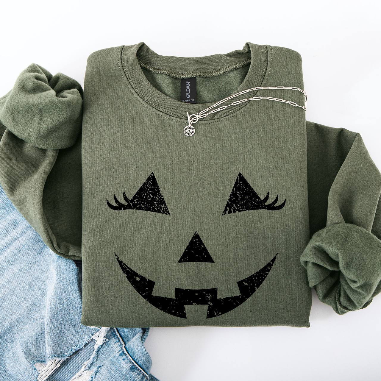 Cute Jack O Lantern Halloween Seasonal Limited Edition Cozy Pumpkin Face Sweatshirt