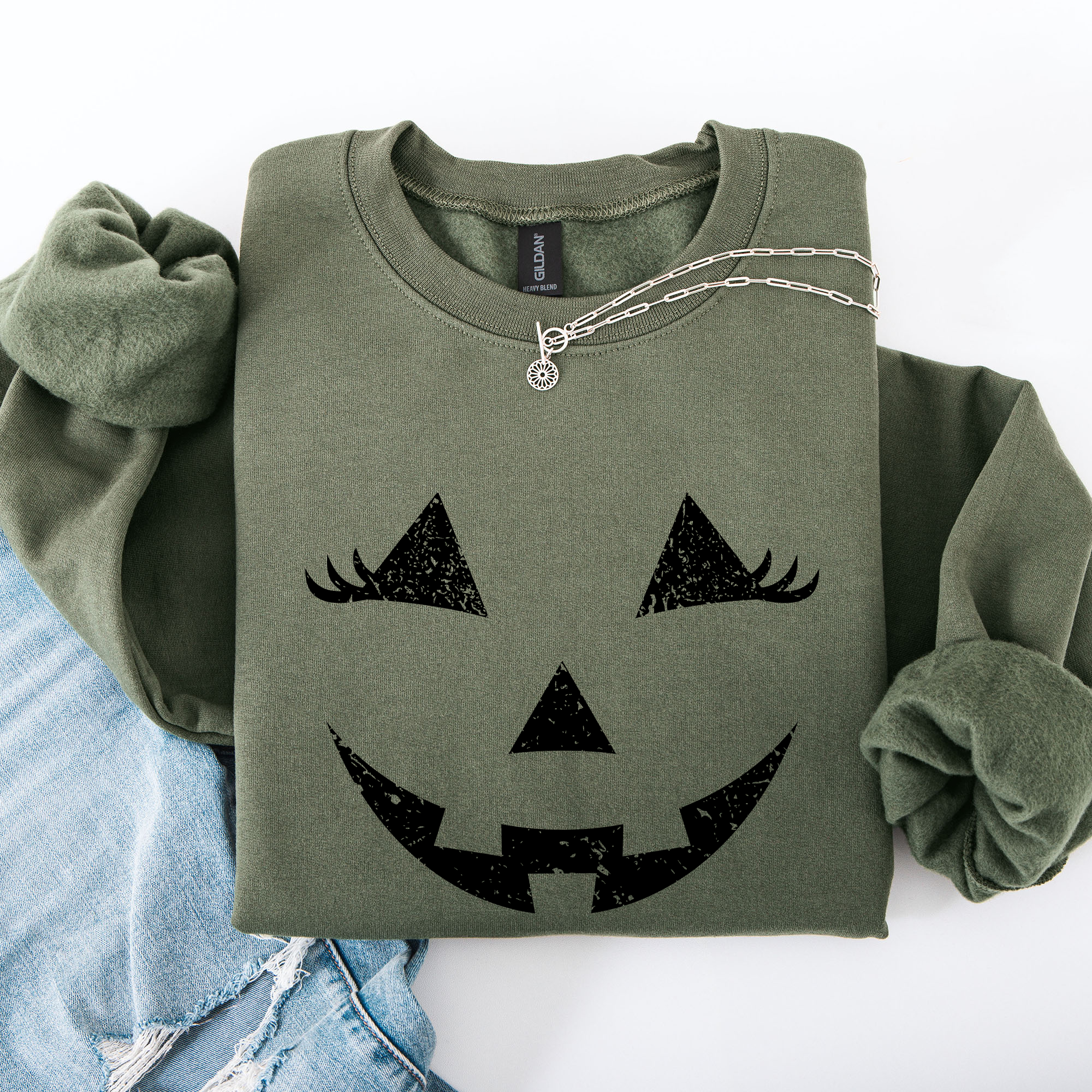 Cute Jack O Lantern Halloween Seasonal Limited Edition Cozy Pumpkin Face Sweatshirt
