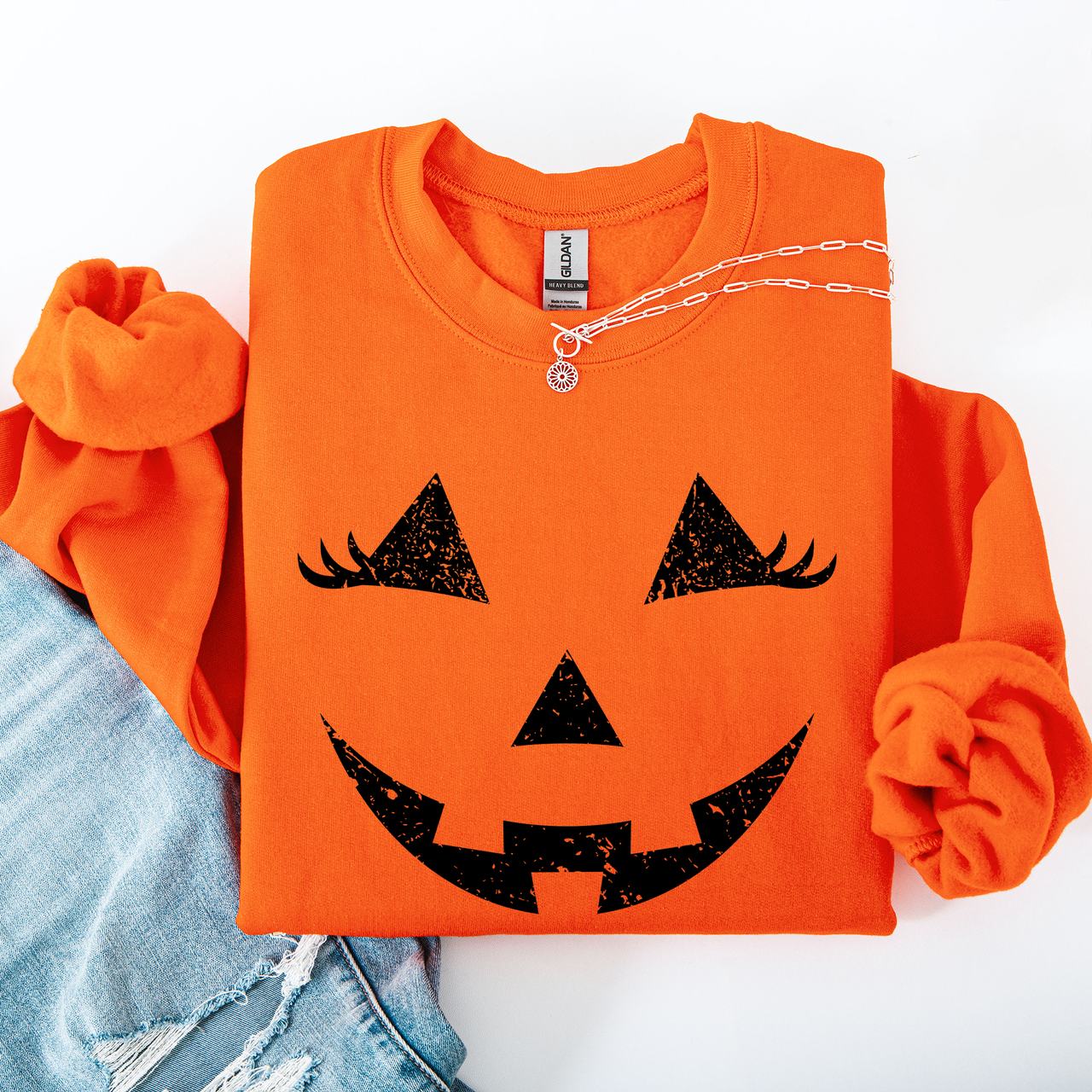 Cute Jack O Lantern Halloween Seasonal Limited Edition Cozy Pumpkin Face Sweatshirt