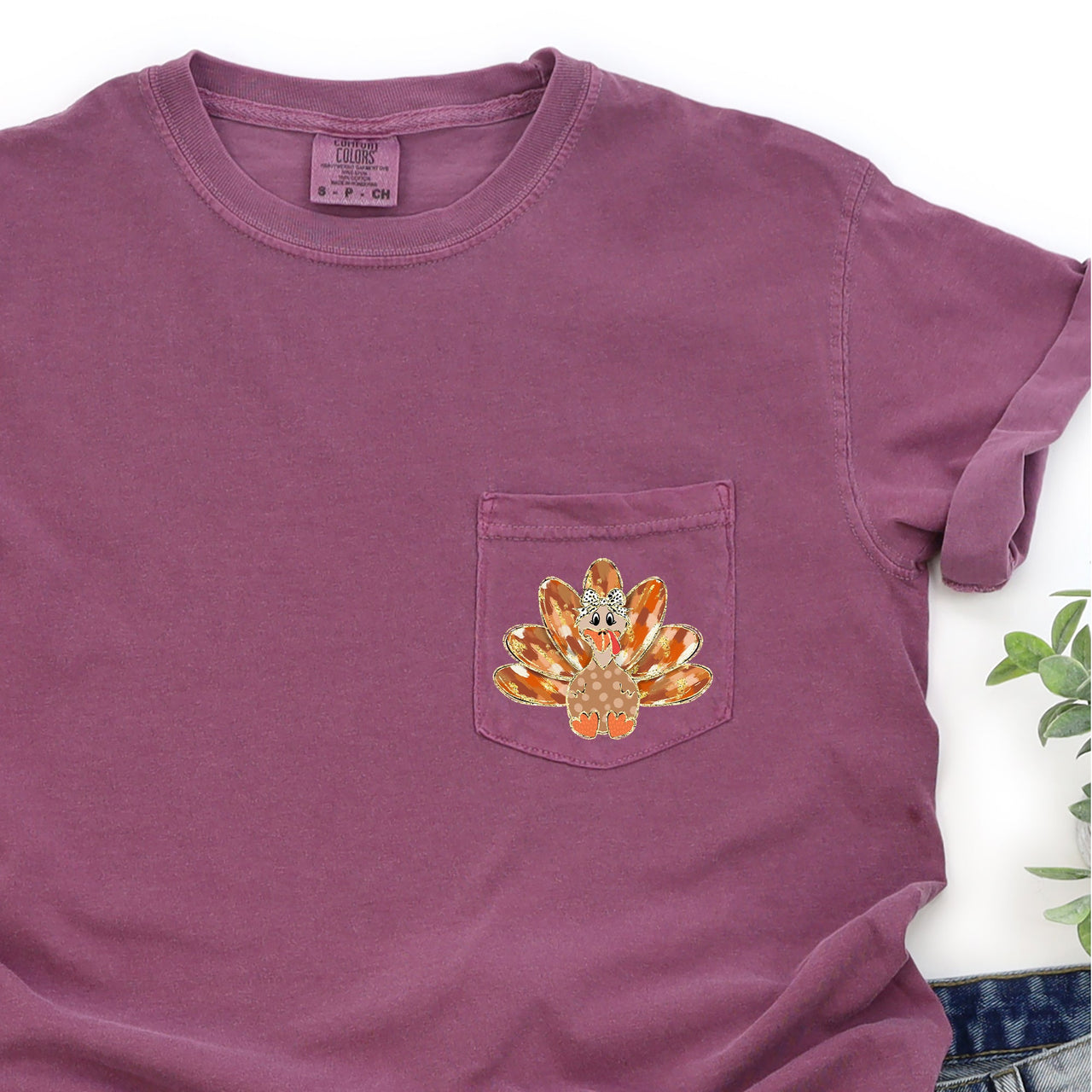 Cute Thanksgiving Turkey Comfort Colors Tee
