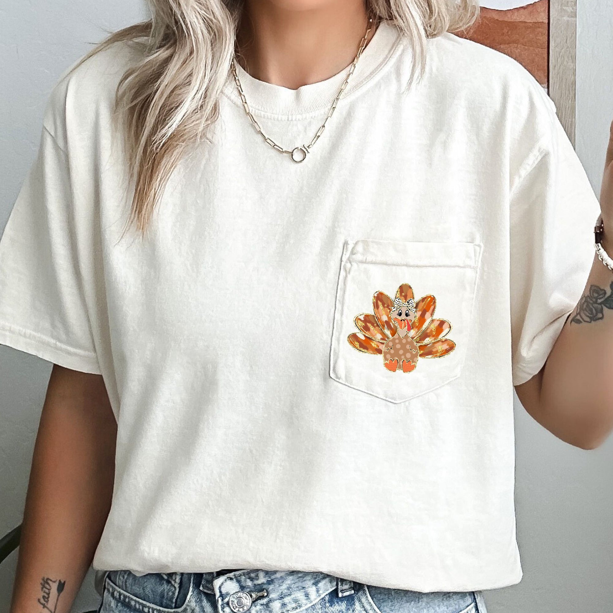 Cute Thanksgiving Turkey Comfort Colors Tee