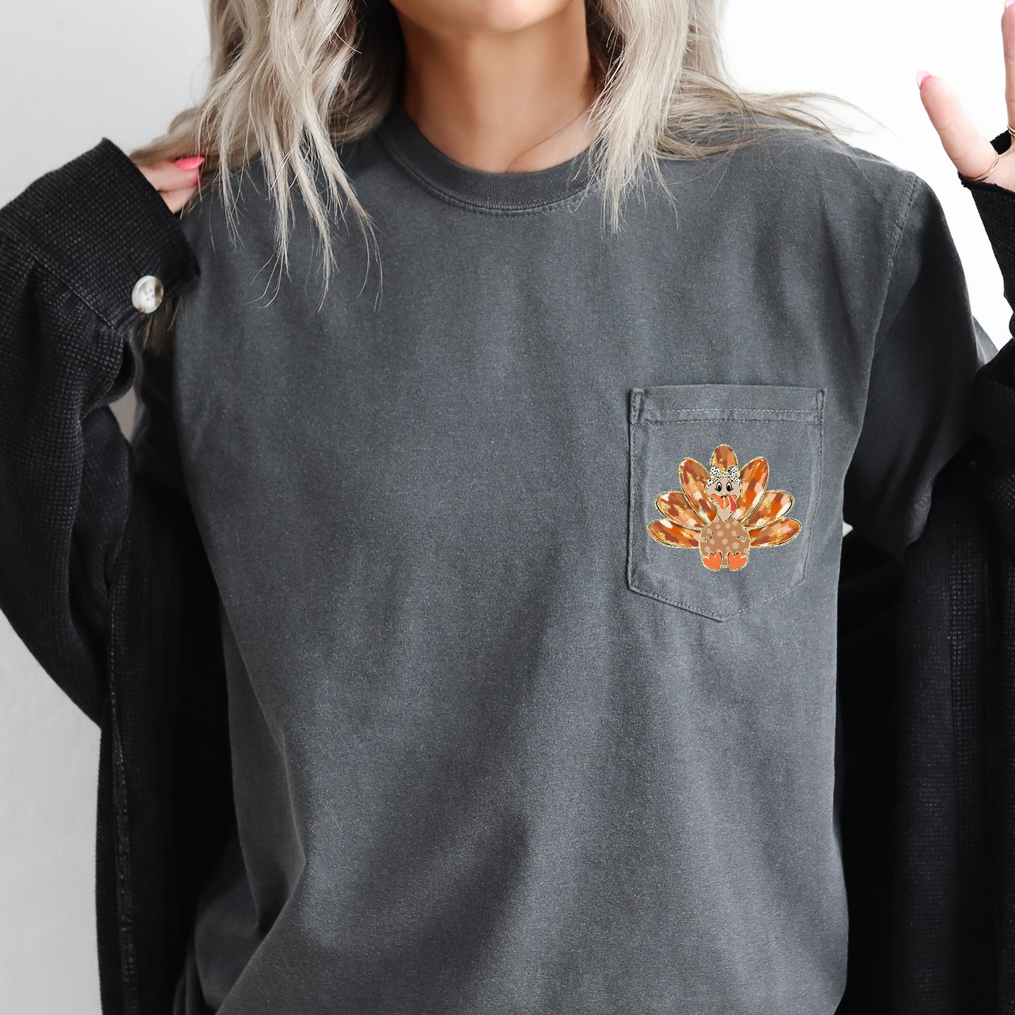 Cute Thanksgiving Turkey Comfort Colors Tee