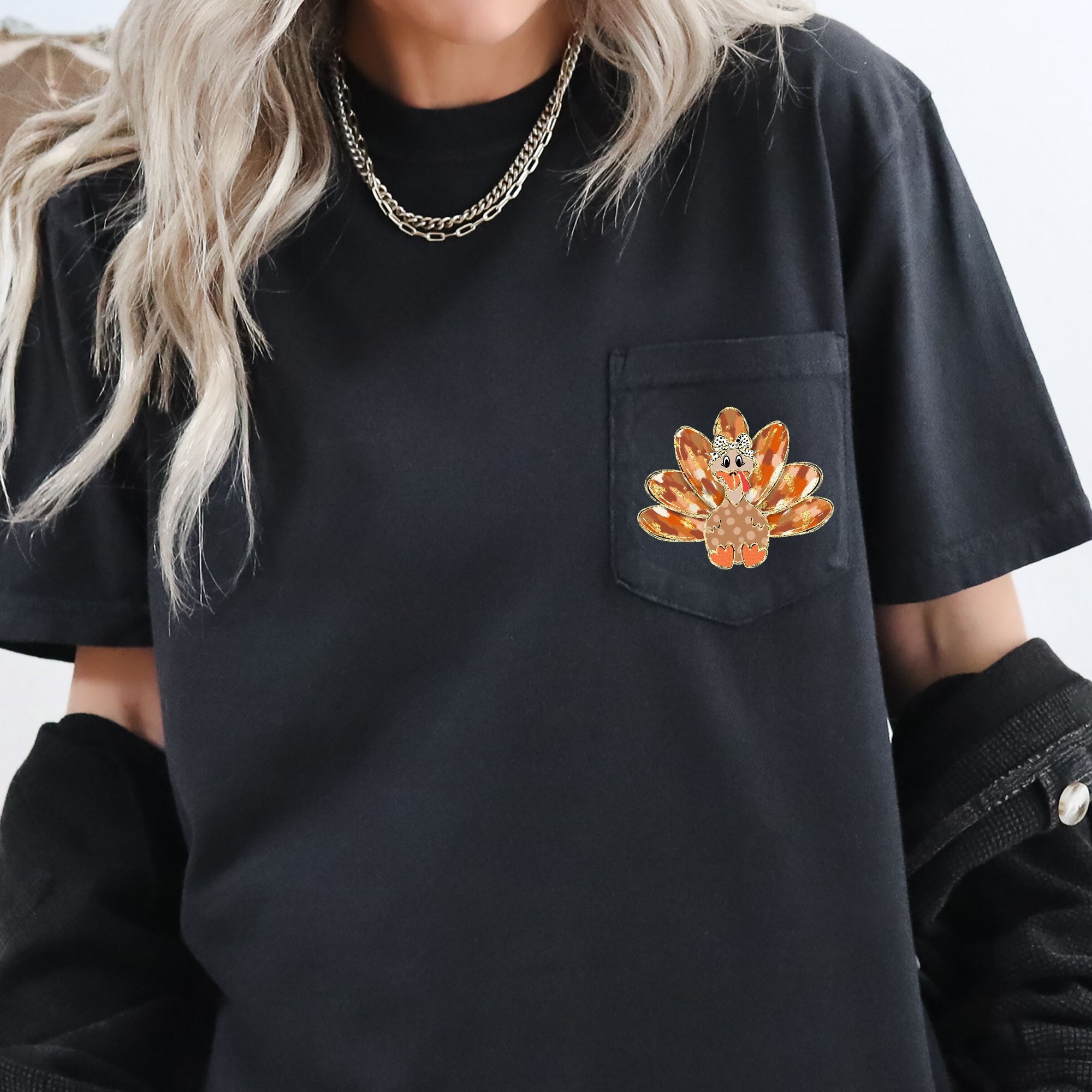 Cute Thanksgiving Turkey Comfort Colors Tee