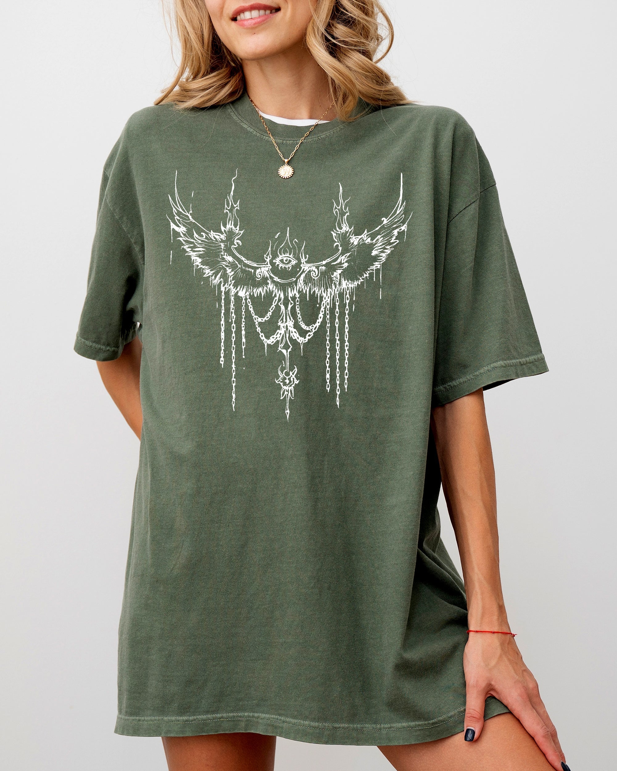 Cybersigilism Eye Wings Tribal Sigilism Magic Intricate Glyphs Comfort Colors Tee