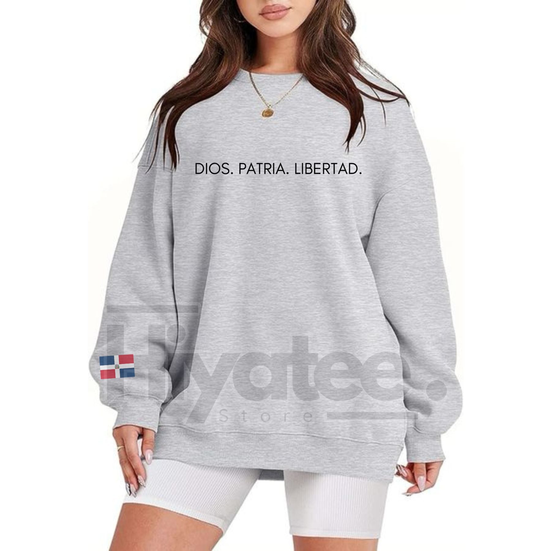 DIOS.PATRIA.LIBERTAD Sweatshirt: Dominican Republic National Motto Jumper, Patriotic Spanish Pride Crewneck, DR Heritage Gift