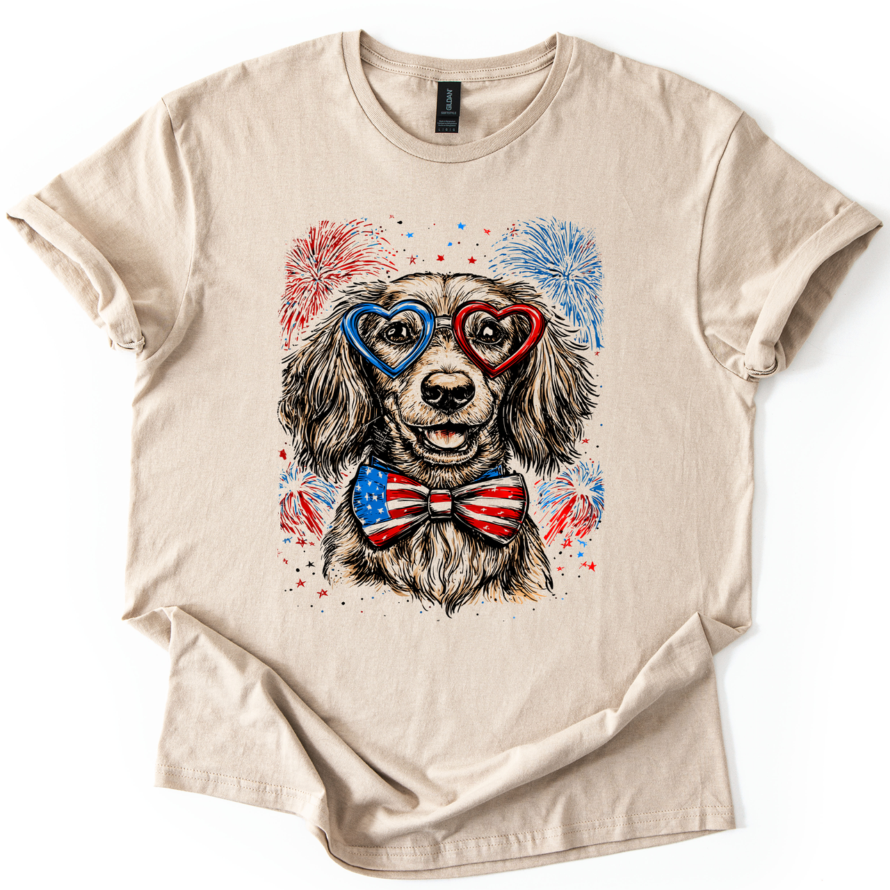 Dachshund Patriotic Dog USA Flag Lover 4th of July Celebration Edition Graphic Tee
