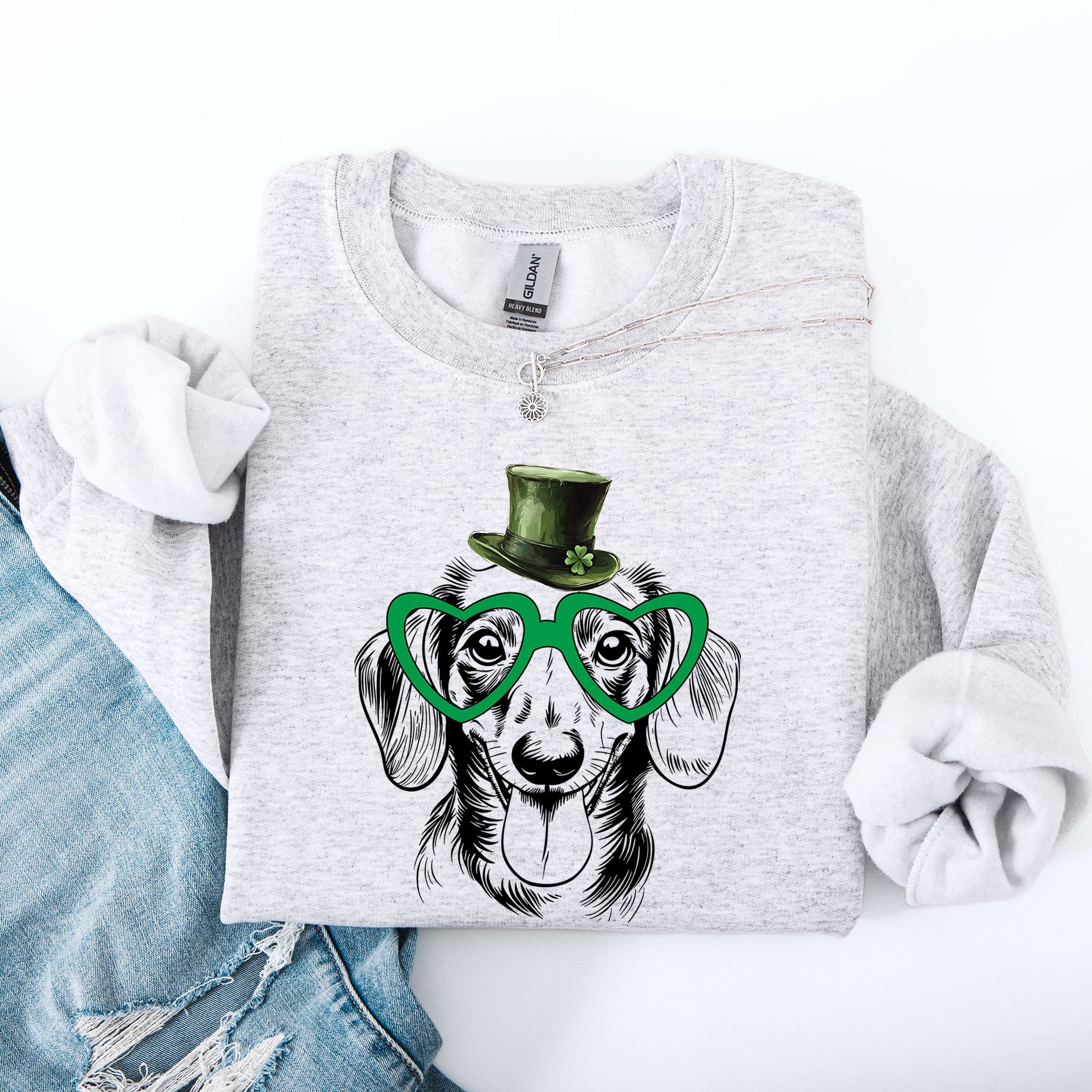 Dachshund Festive St Patrick's Day Lucky Irish Celebration Limited Edition Cozy Sweatshirt