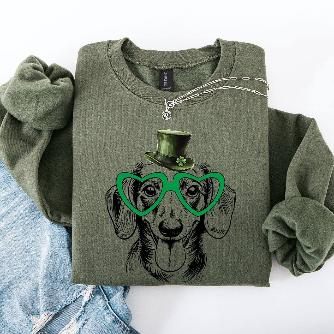 Dachshund Festive St Patrick's Day Lucky Irish Celebration Limited Edition Cozy Sweatshirt