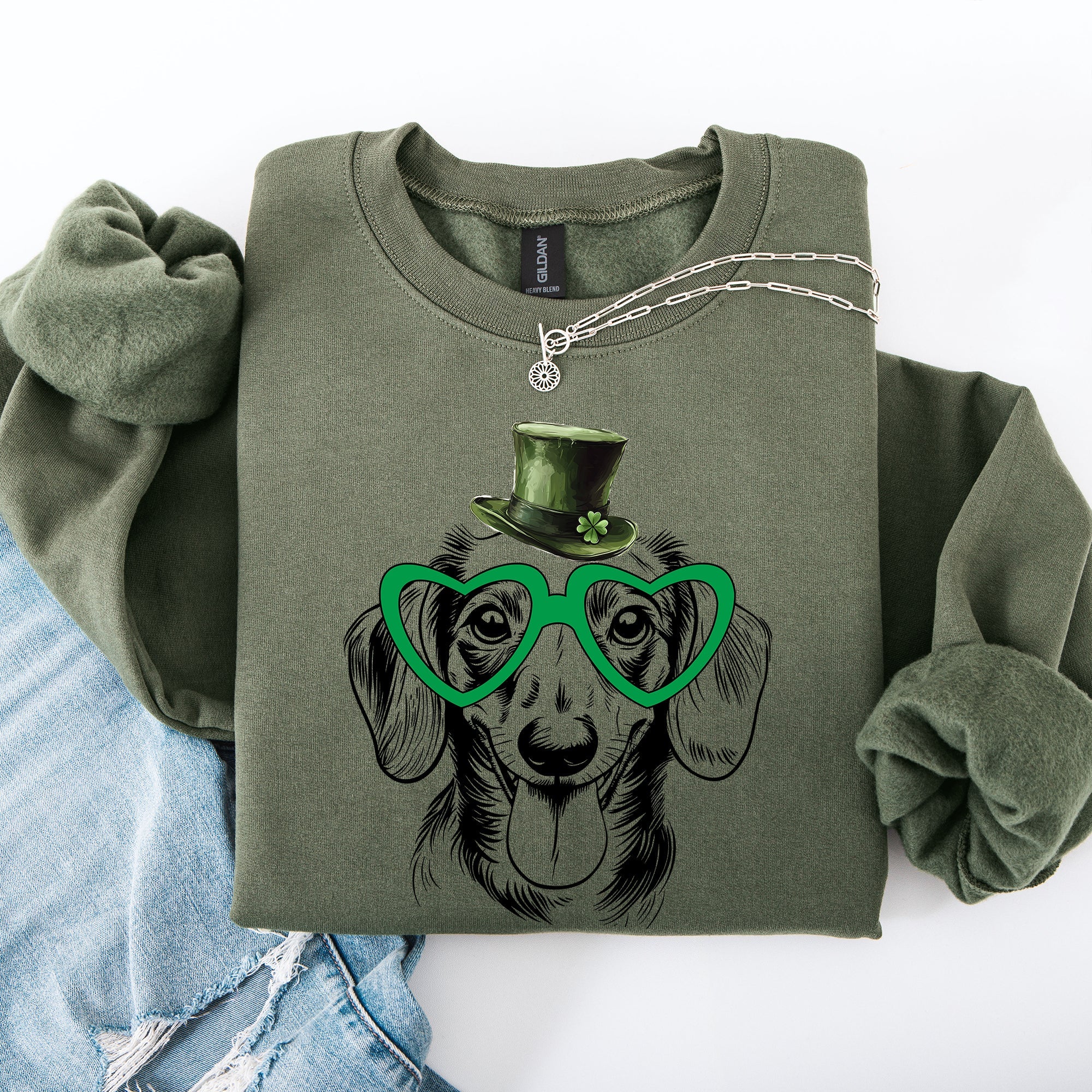 Dachshund Festive St Patrick's Day Lucky Irish Celebration Limited Edition Cozy Sweatshirt