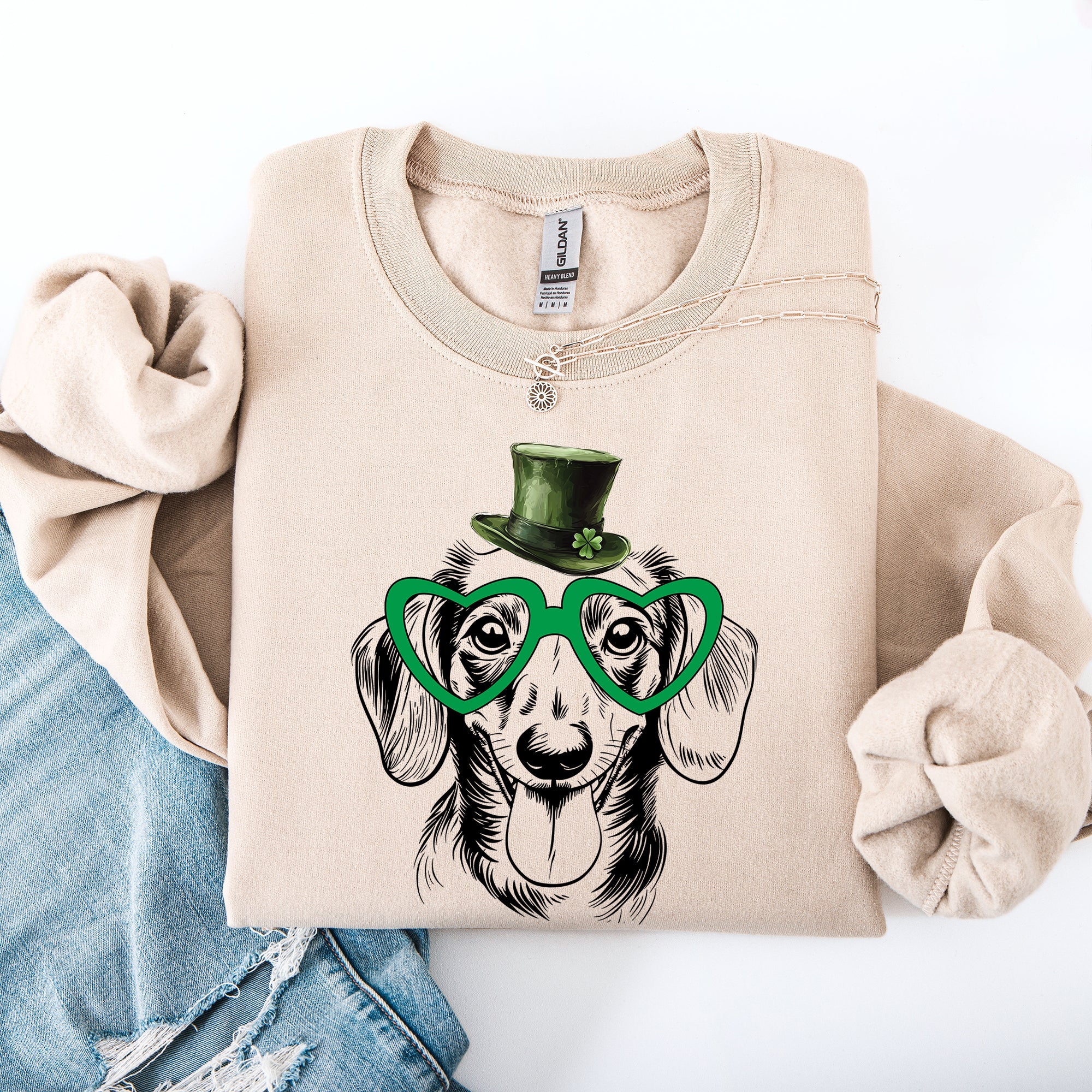 Dachshund Festive St Patrick's Day Lucky Irish Celebration Limited Edition Cozy Sweatshirt