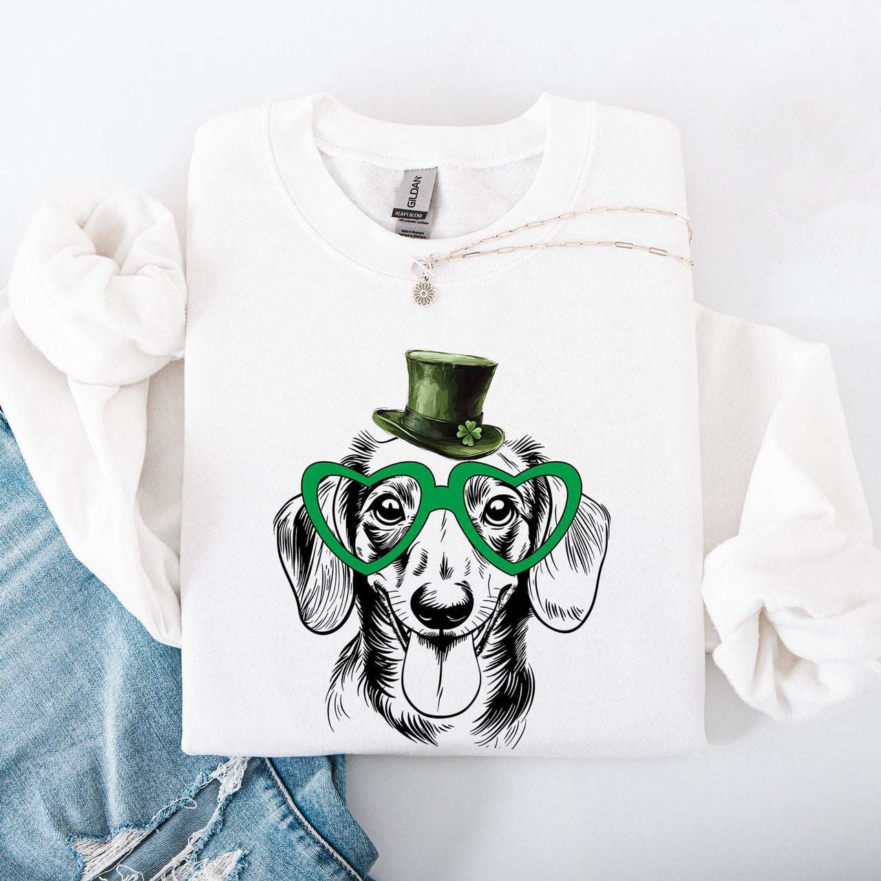 Dachshund Festive St Patrick's Day Lucky Irish Celebration Limited Edition Cozy Sweatshirt