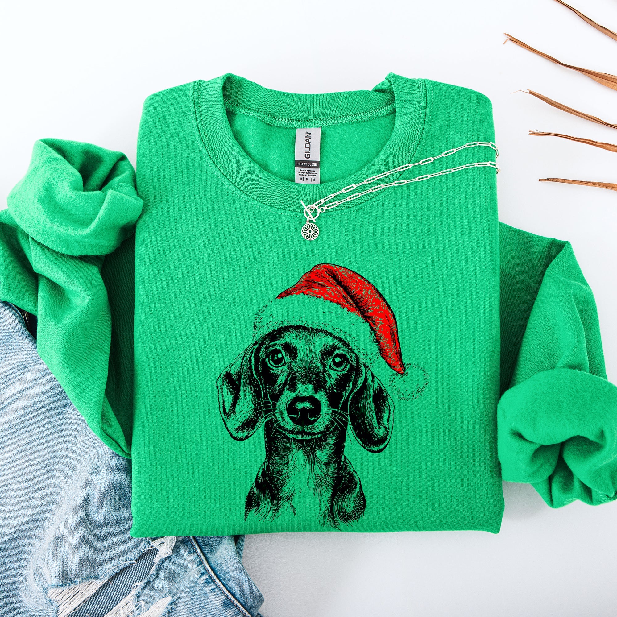 Dachshund Santa Claus Christmas Dog Lover Seasonal Festive Cozy Furry Friend Sweatshirt