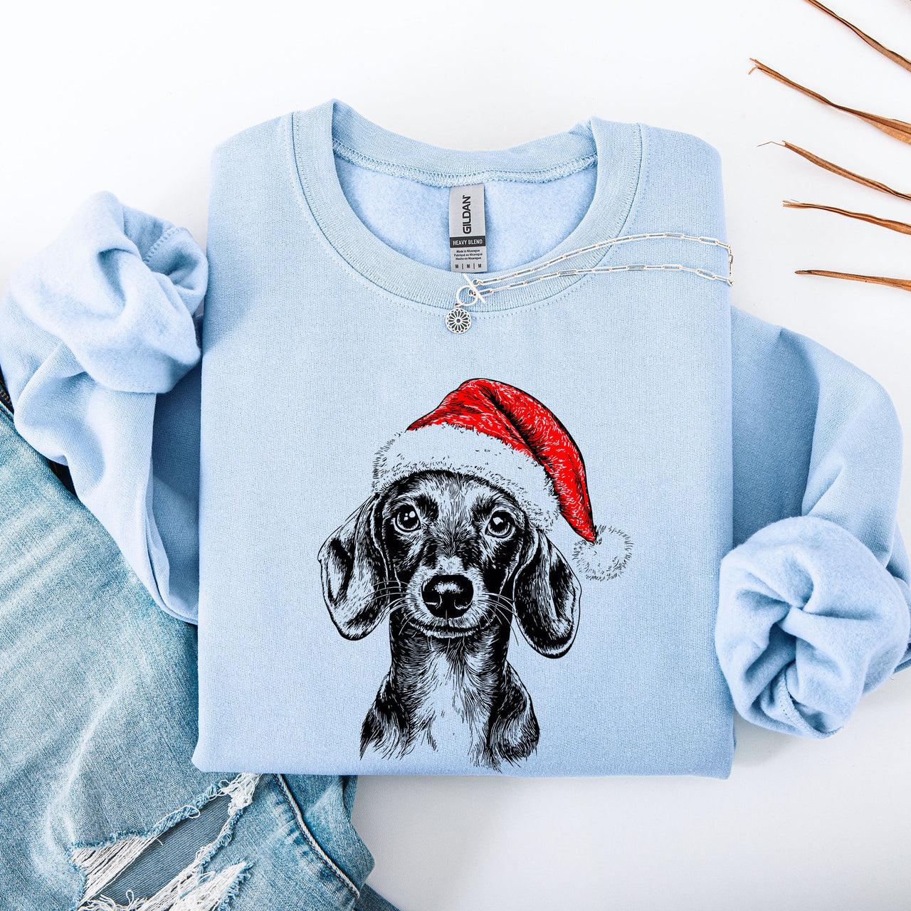 Dachshund Santa Claus Christmas Dog Lover Seasonal Festive Cozy Furry Friend Sweatshirt