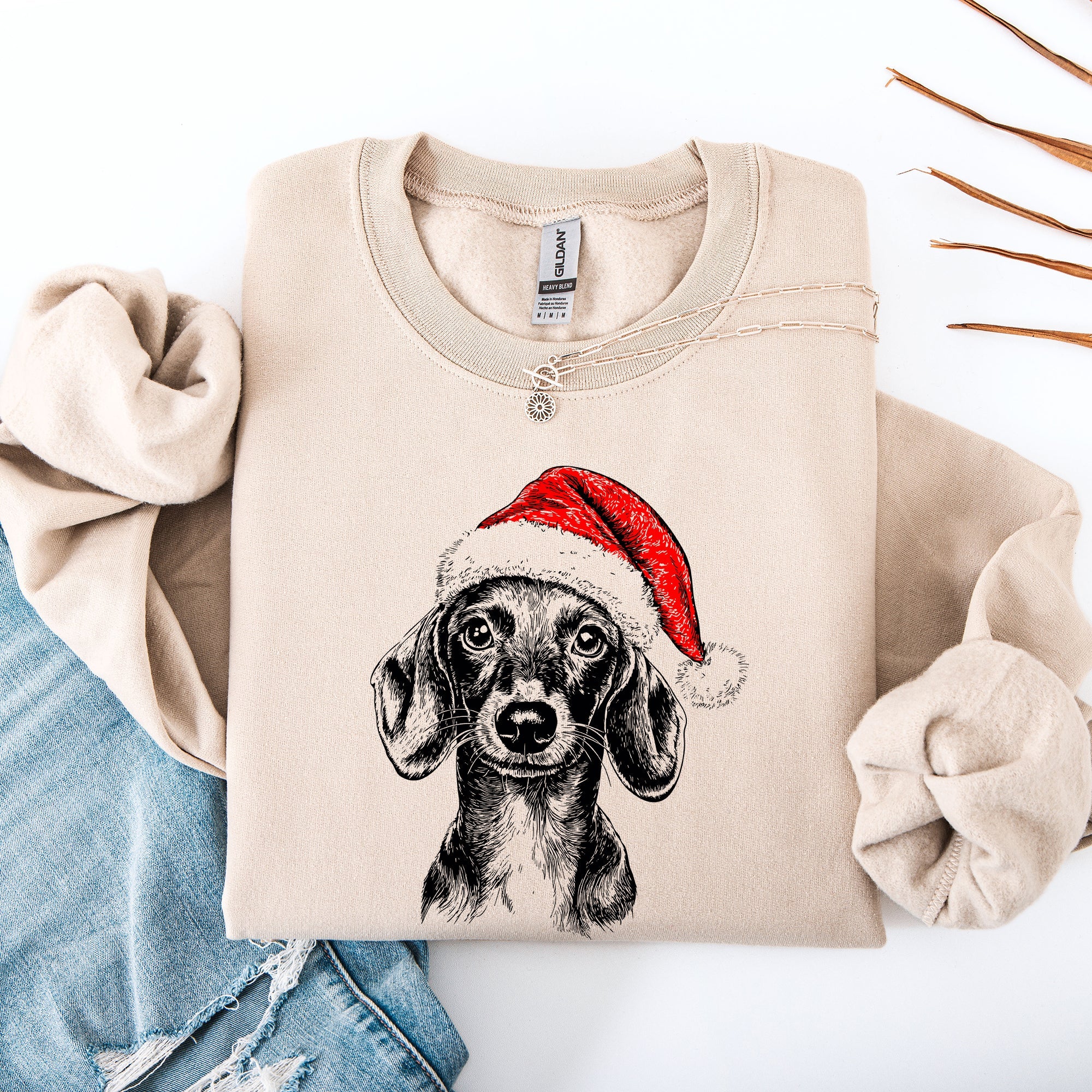 Dachshund Santa Claus Christmas Dog Lover Seasonal Festive Cozy Furry Friend Sweatshirt