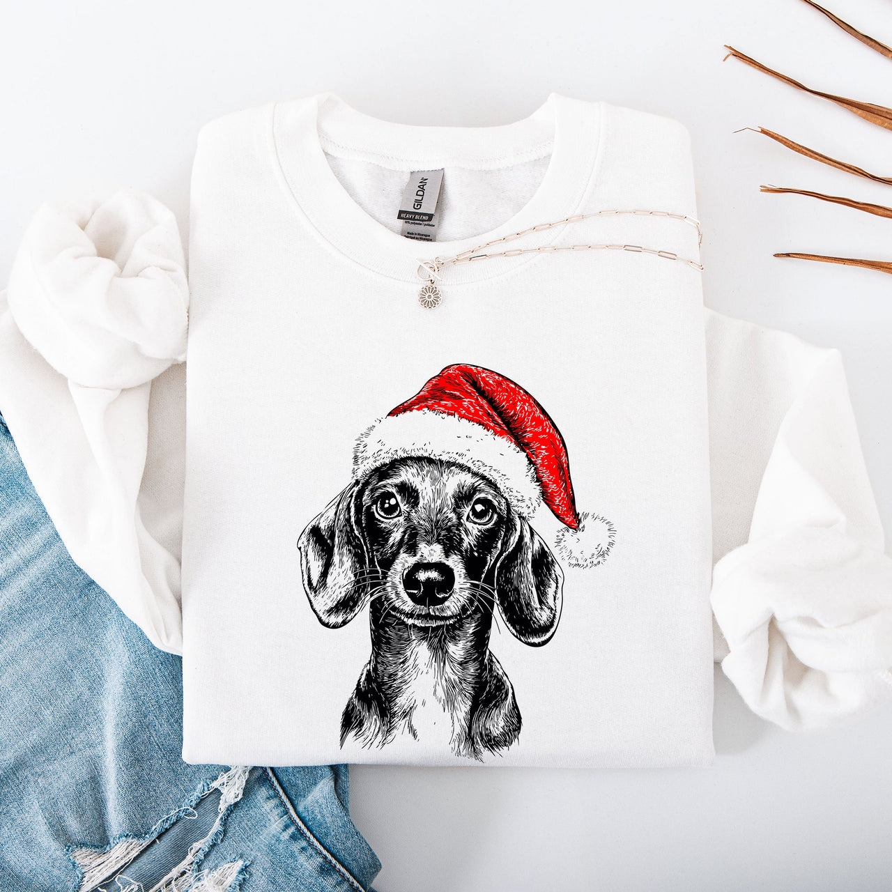 Dachshund Santa Claus Christmas Dog Lover Seasonal Festive Cozy Furry Friend Sweatshirt