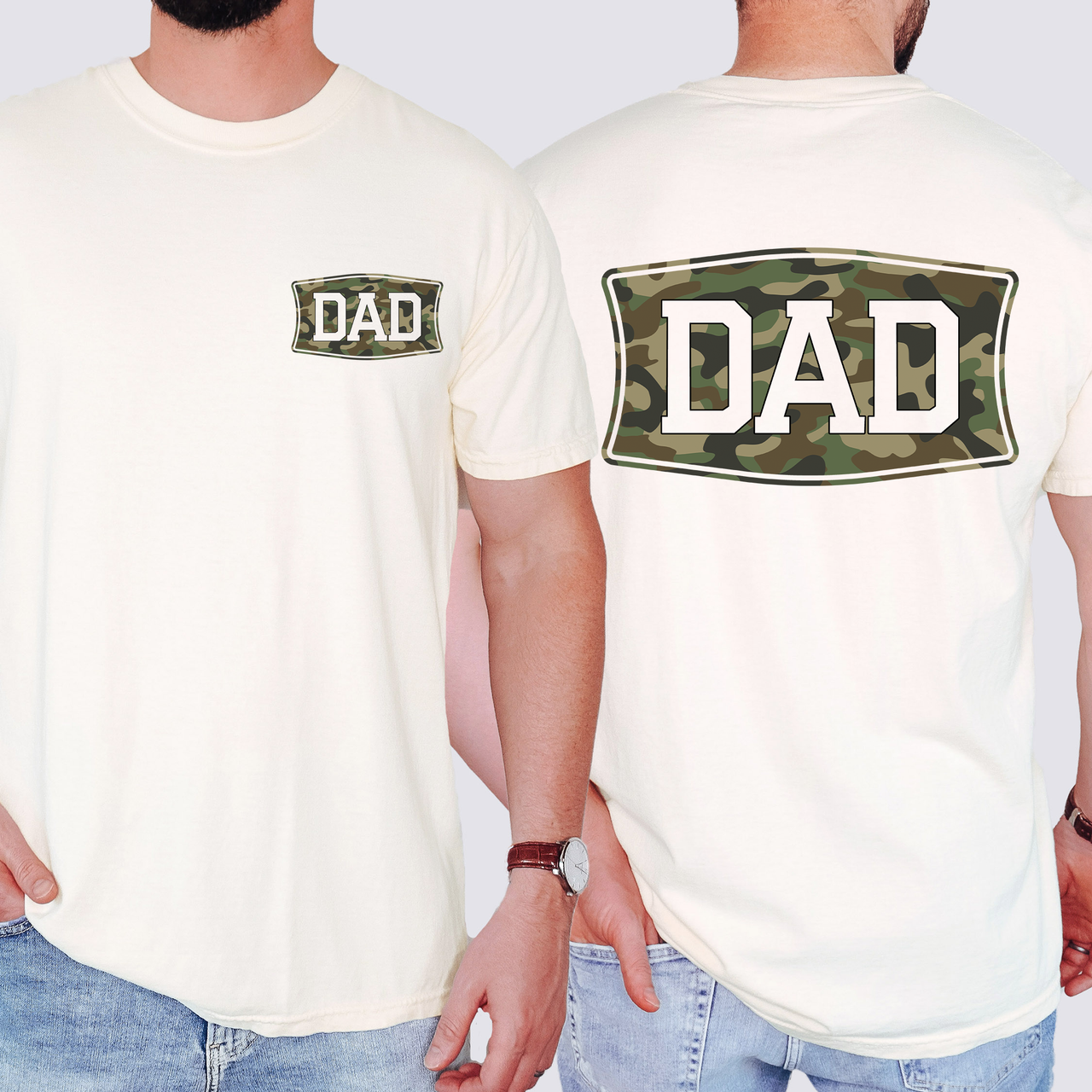 Dad's Camouflage Outdoor Adventure Old School For Dads And Husbands Comfort Colors Tee
