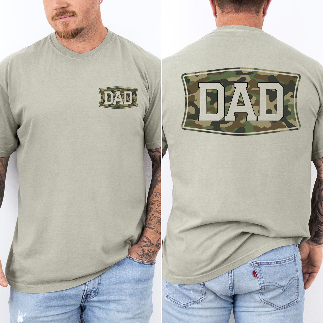 Dad's Camouflage Outdoor Adventure Old School For Dads And Husbands Comfort Colors Tee