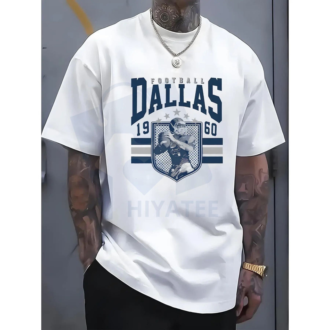 Dallas 1950s Football Graphic Men's T-Shirt – Cotton Crew Neck Sports Fan Tee