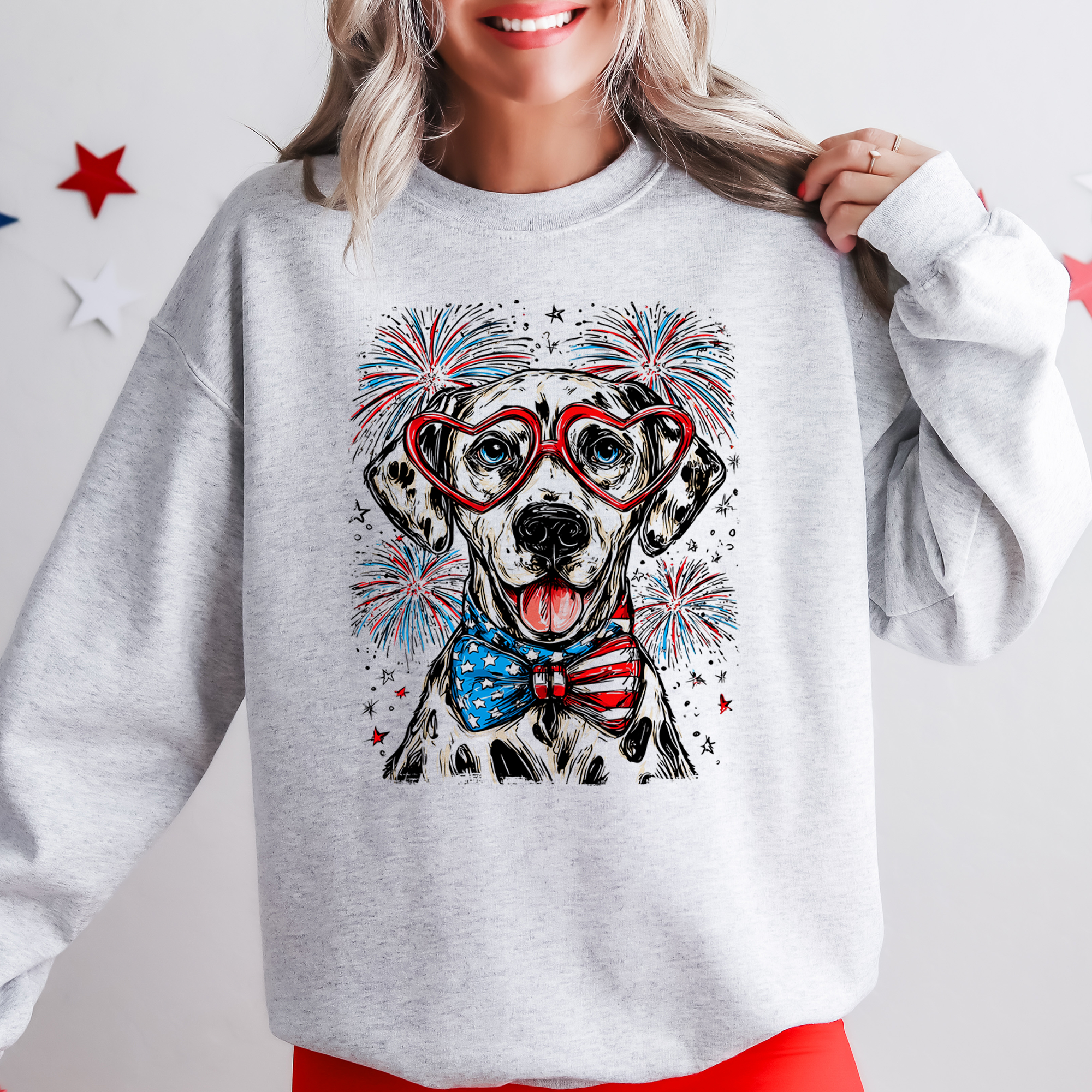 Dalmatian Patriotic Dog USA Celebration For Pet Lovers Fourth Of July Pride Sweatshirt