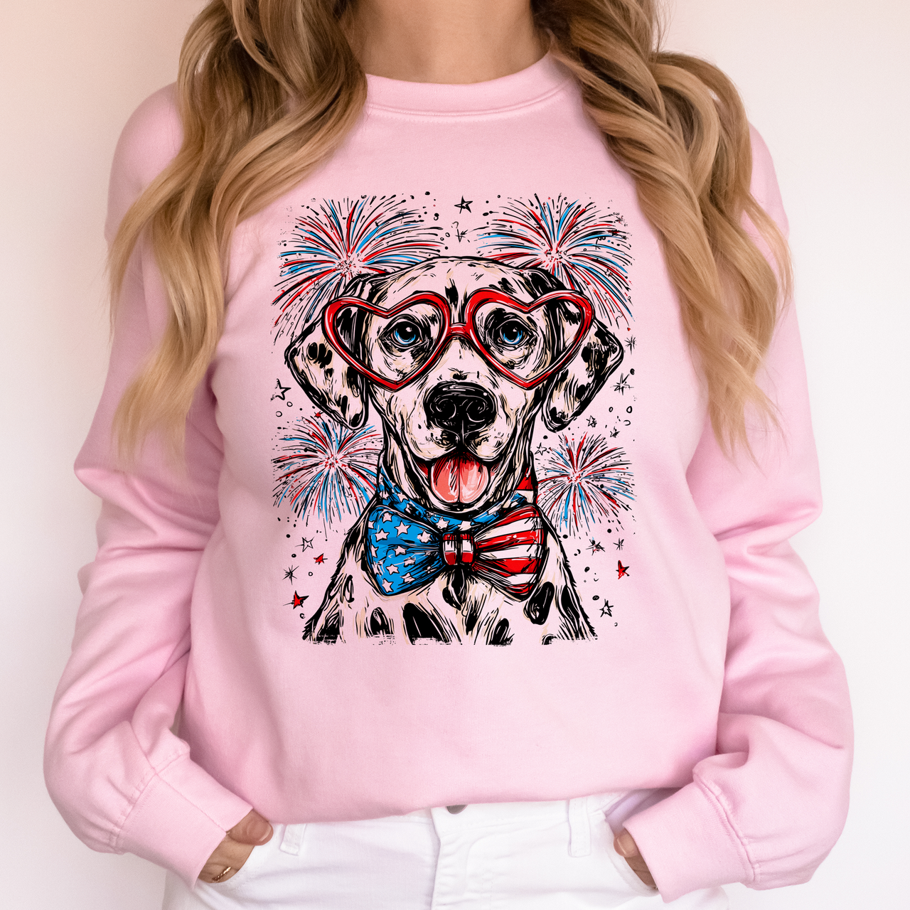 Dalmatian Patriotic Dog USA Celebration For Pet Lovers Fourth Of July Pride Sweatshirt
